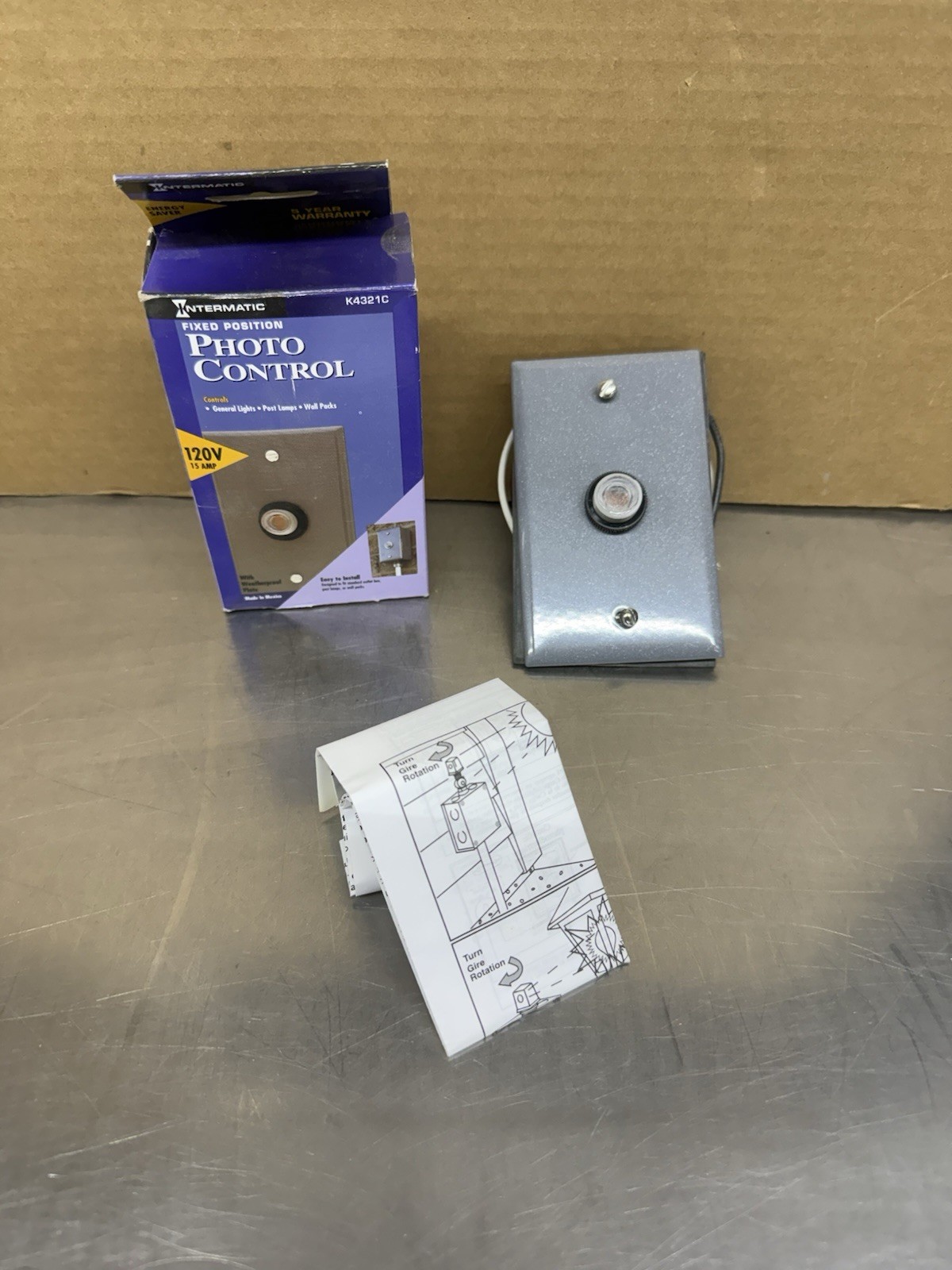 Intermatic K4321C Fixed Position Photo Control Sensor New Old Stock K4321