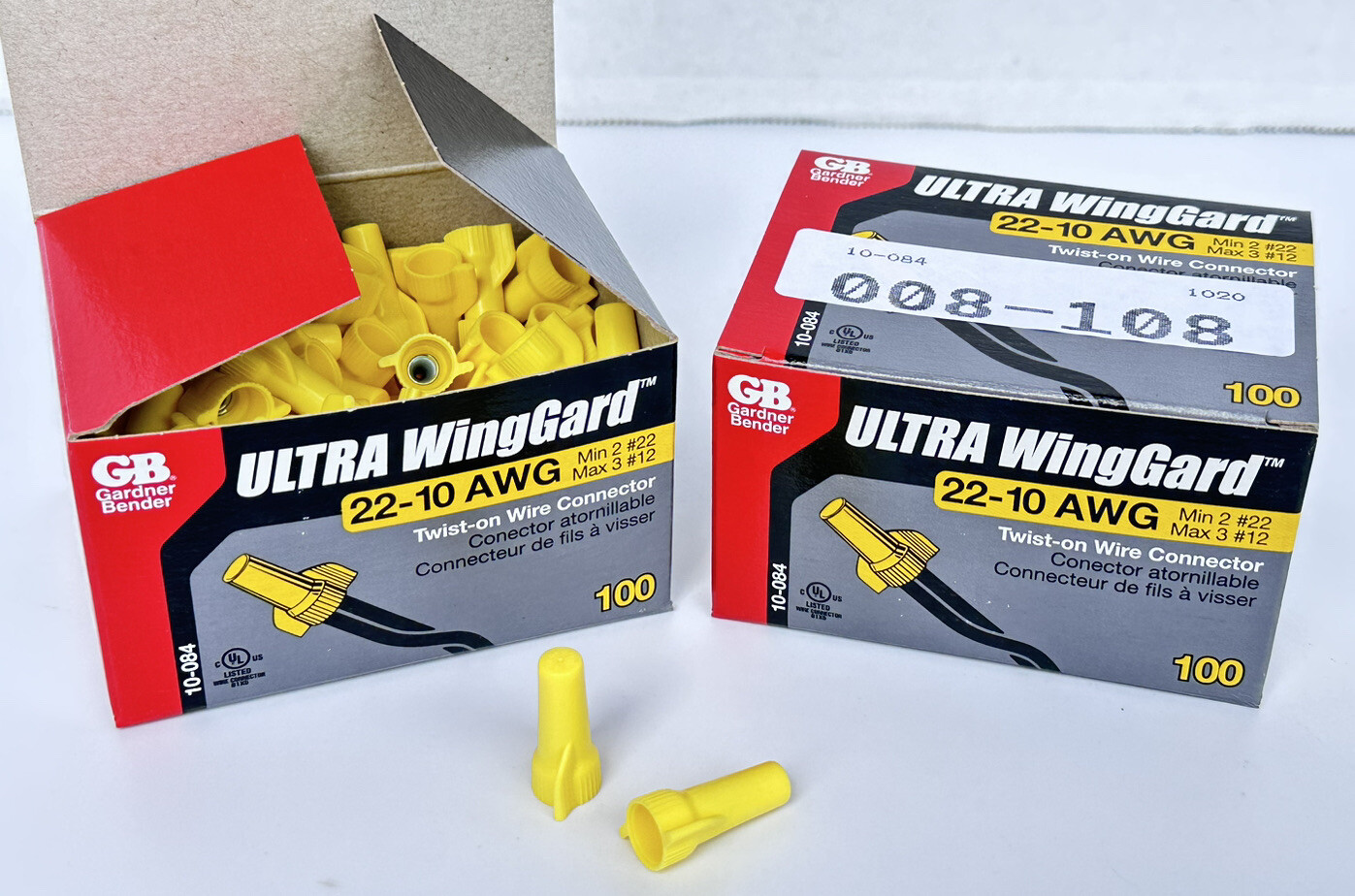 200 Gardner Bender 10-084 Ultra WingGard Twist-On Wire Connectors Nuts 22-10 AWG