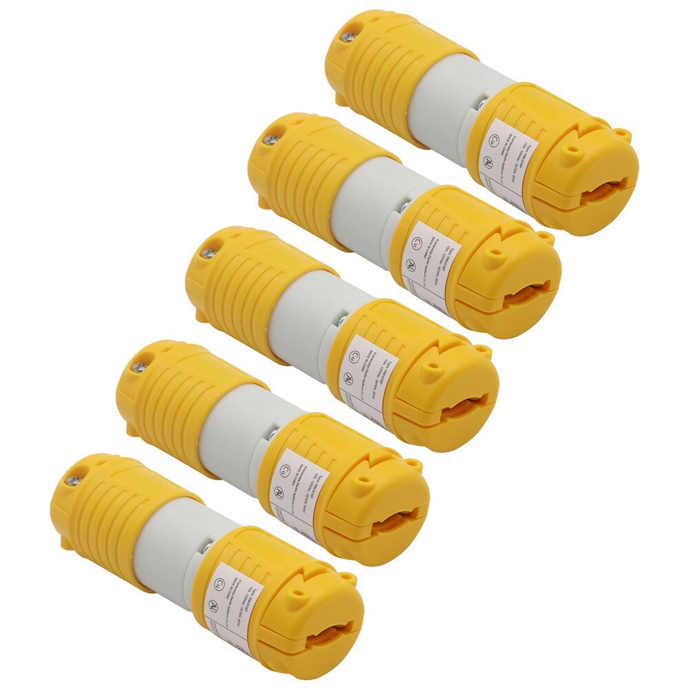 15 Amp 125V 5-15P 5-15R 5 Set Straight Blade Electrical Plug and Connector Kit