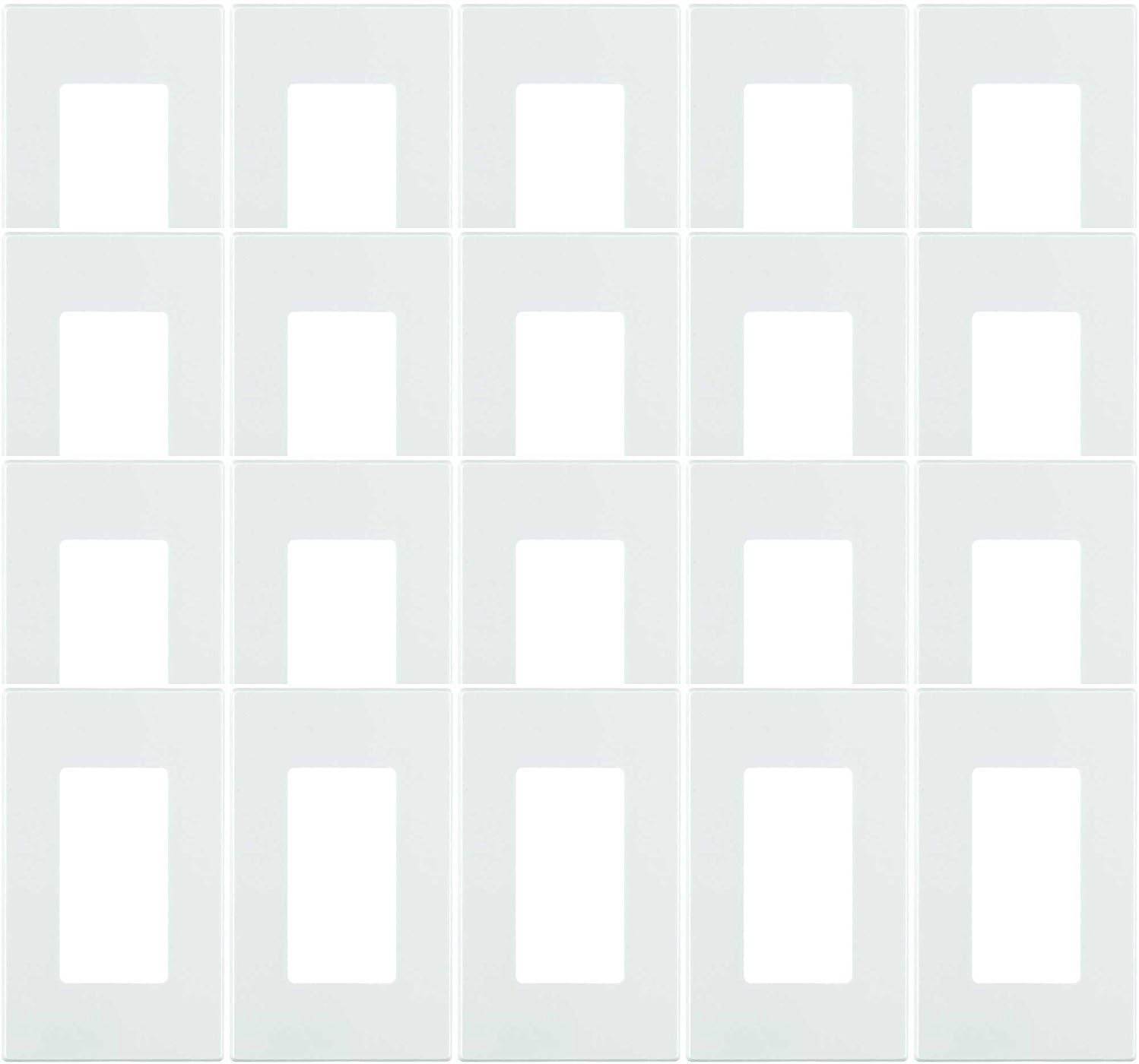 New Leviton 20pk Screwless Decora Wall Plates White Polycarbonate Snap-On Design