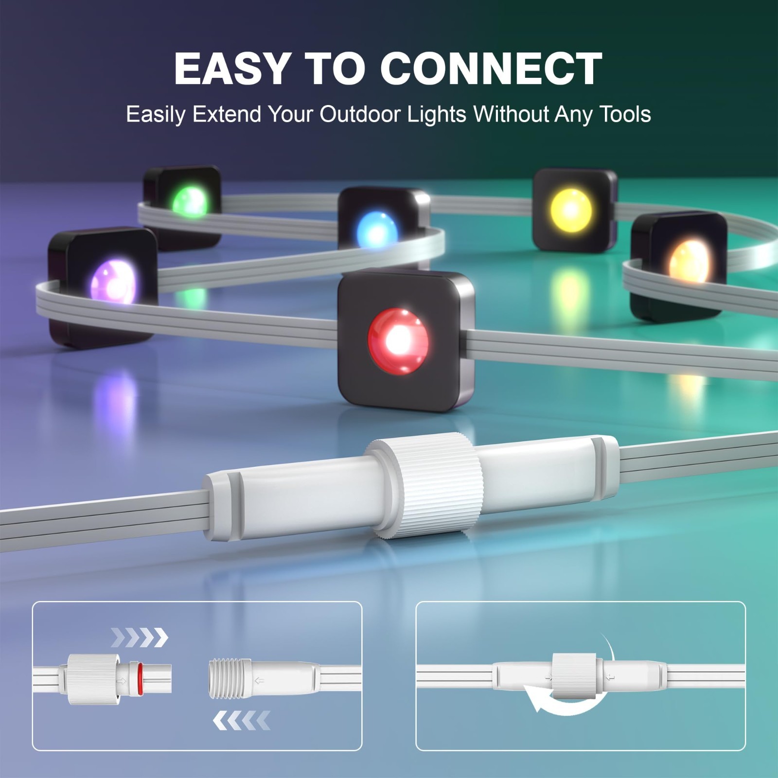 32FT Permanent Outdoor Lights Extension Cable for Govee IP68 Waterproof Extensio
