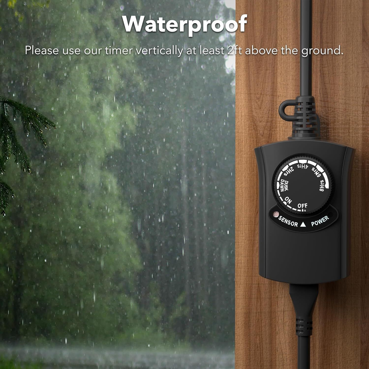 HBN Outdoor Light Timer Weatherproof Photocell Dusk to Dawn Light Sensor Timer