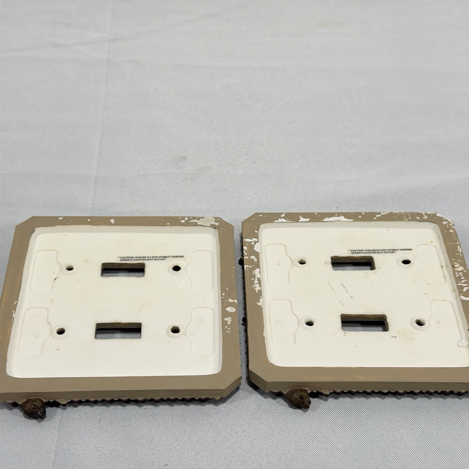 Double Wall Switch Plate Rustic Cabin Animal Nature Theme Moose Bear Fish 2 Pcs