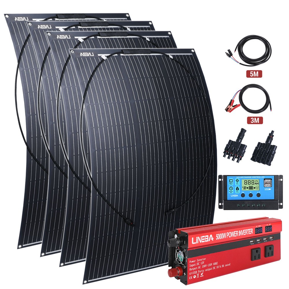 Solar Panel Kit with 5000W Inverter for Home Off Grid Home Car RV Camping System
