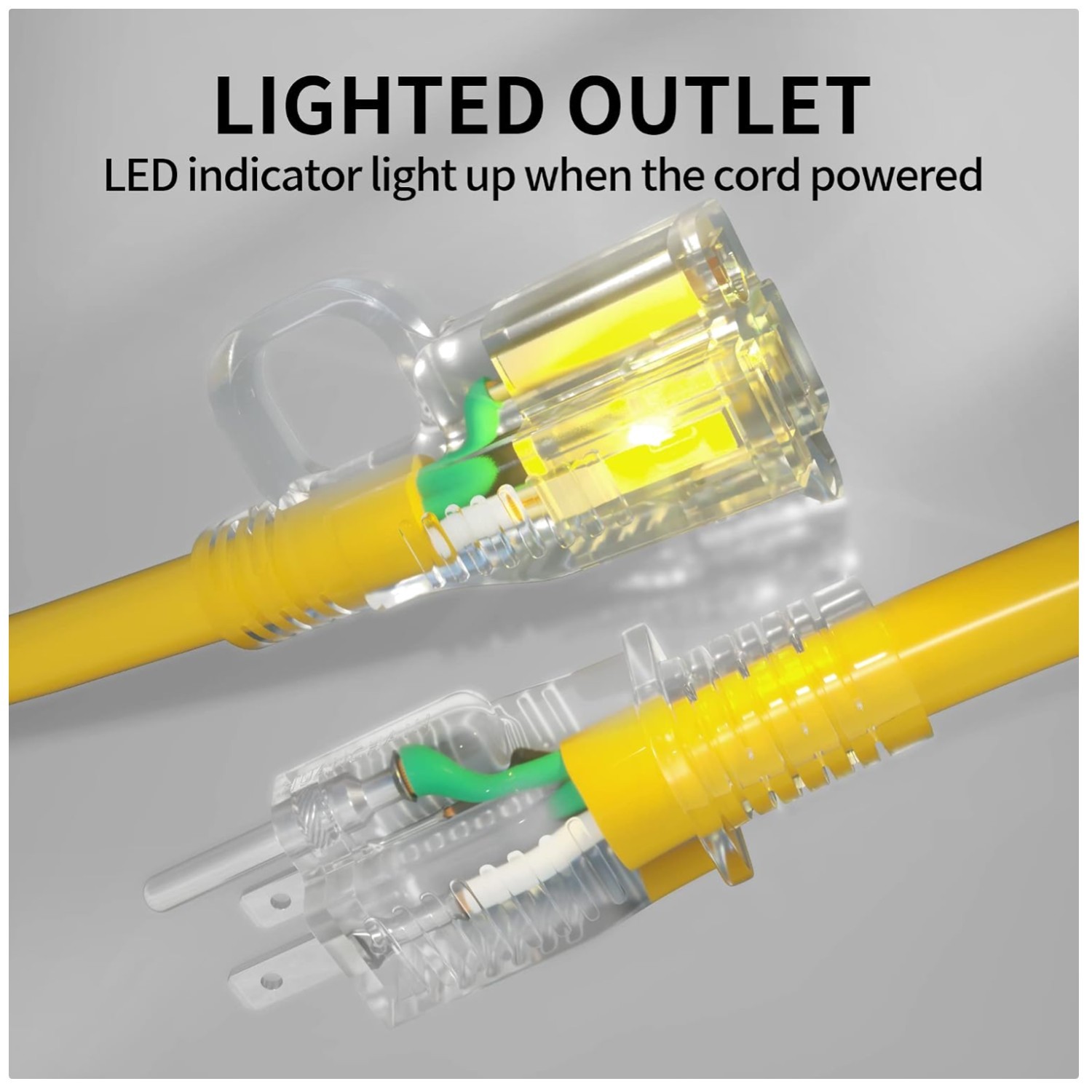 Heavy Duty 200ft Extension Cord – Lighted End, 12/3 Gauge
