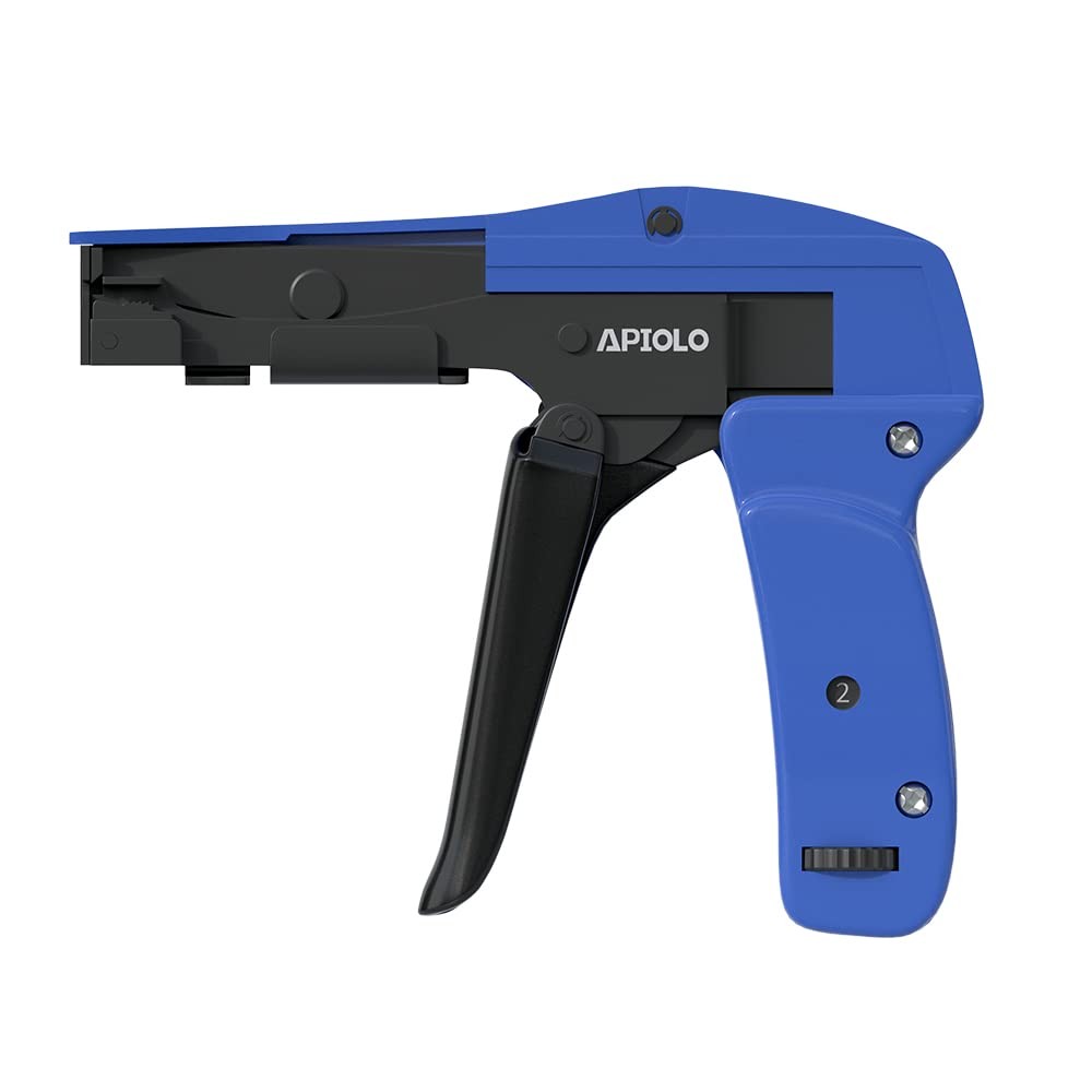 Cable Tie Gun, Ergonomic Hand Operated Fastening Zip Adjustable Blue