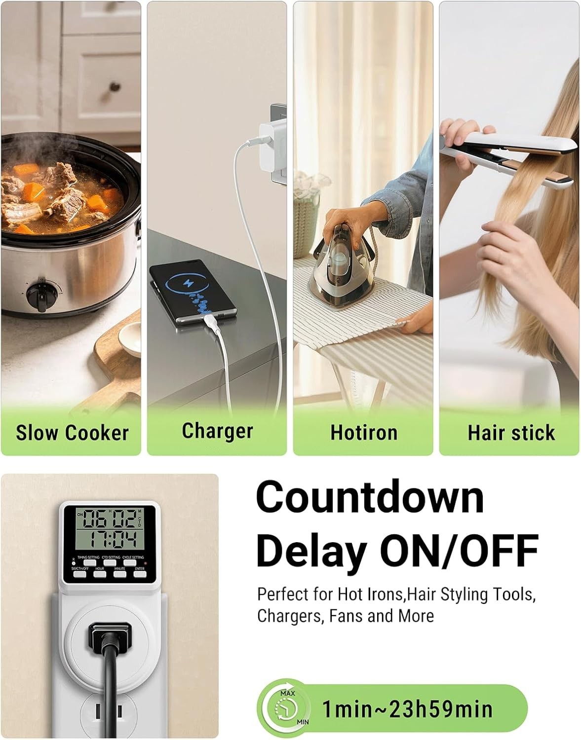 24 Hour Programmable Timer Switch for Outlets 120V 15A Indoor Energy Saver