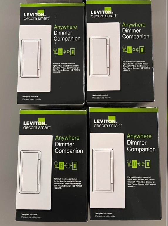 Lot of 4 Leviton Decora Smart Anywhere Dimmer Companion Wirefree DAWDC White NEW