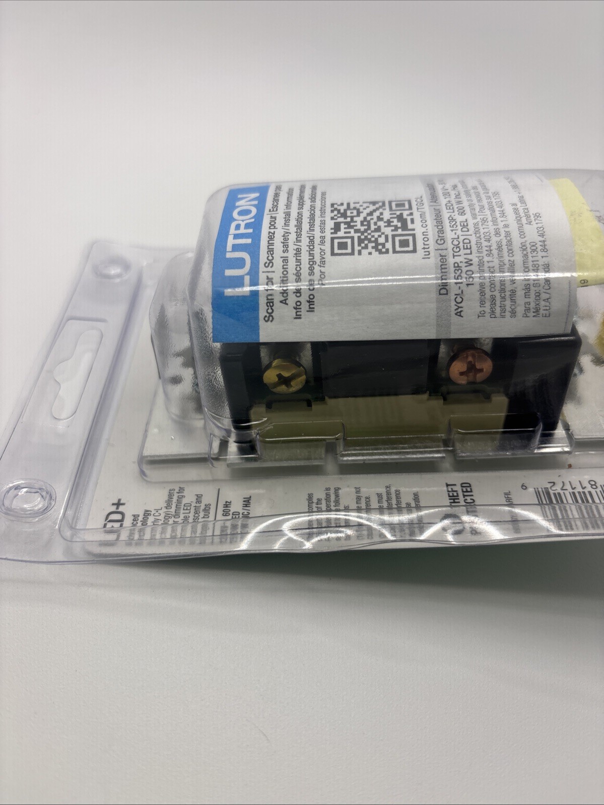 Lutron TGCL-153PH-IV Single Pole or 3-Way Dimmer CL Toggler Ivory Color New