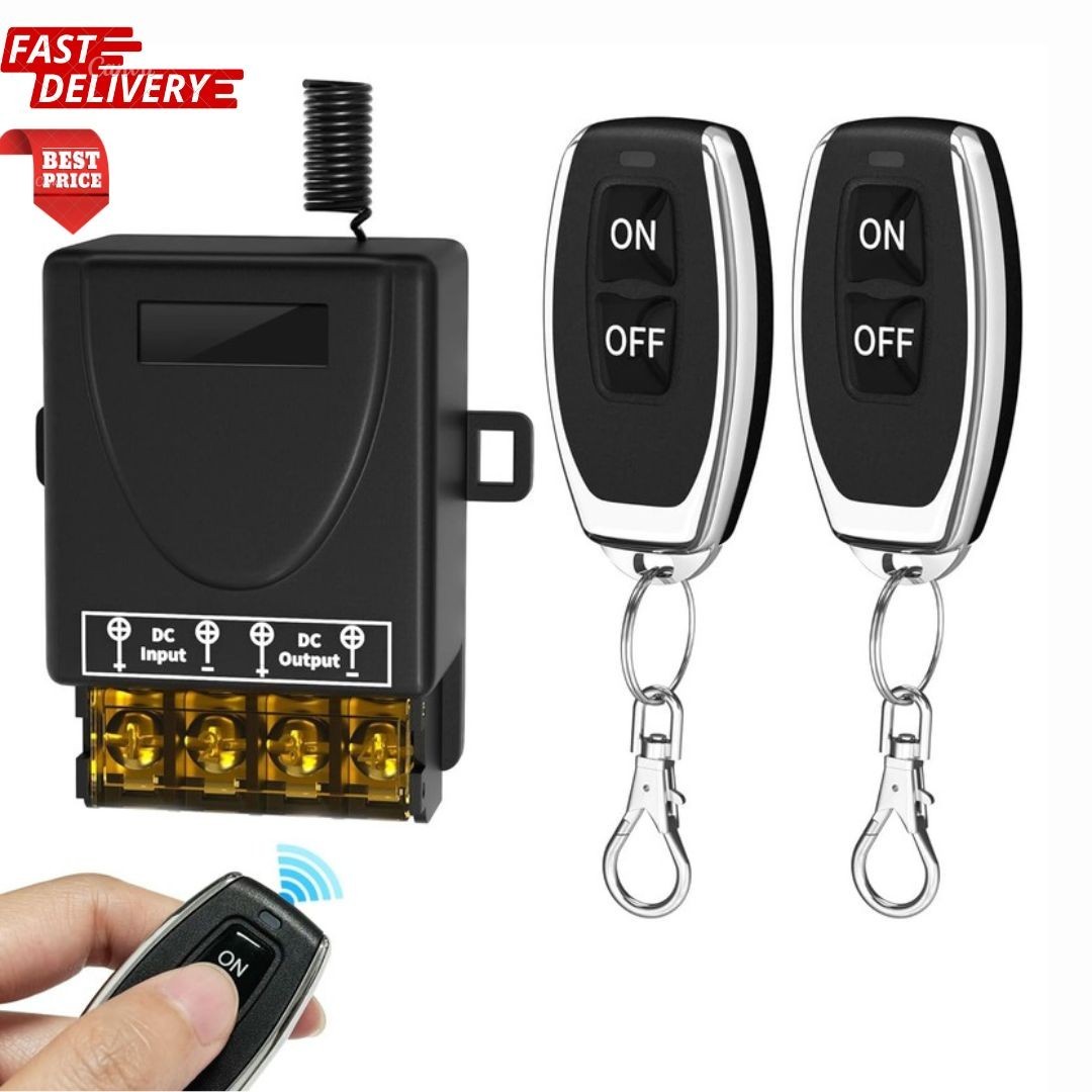 30A 12V Wireless Remote Control Switch Kit Heavy Duty Relay with 2 Remotes New