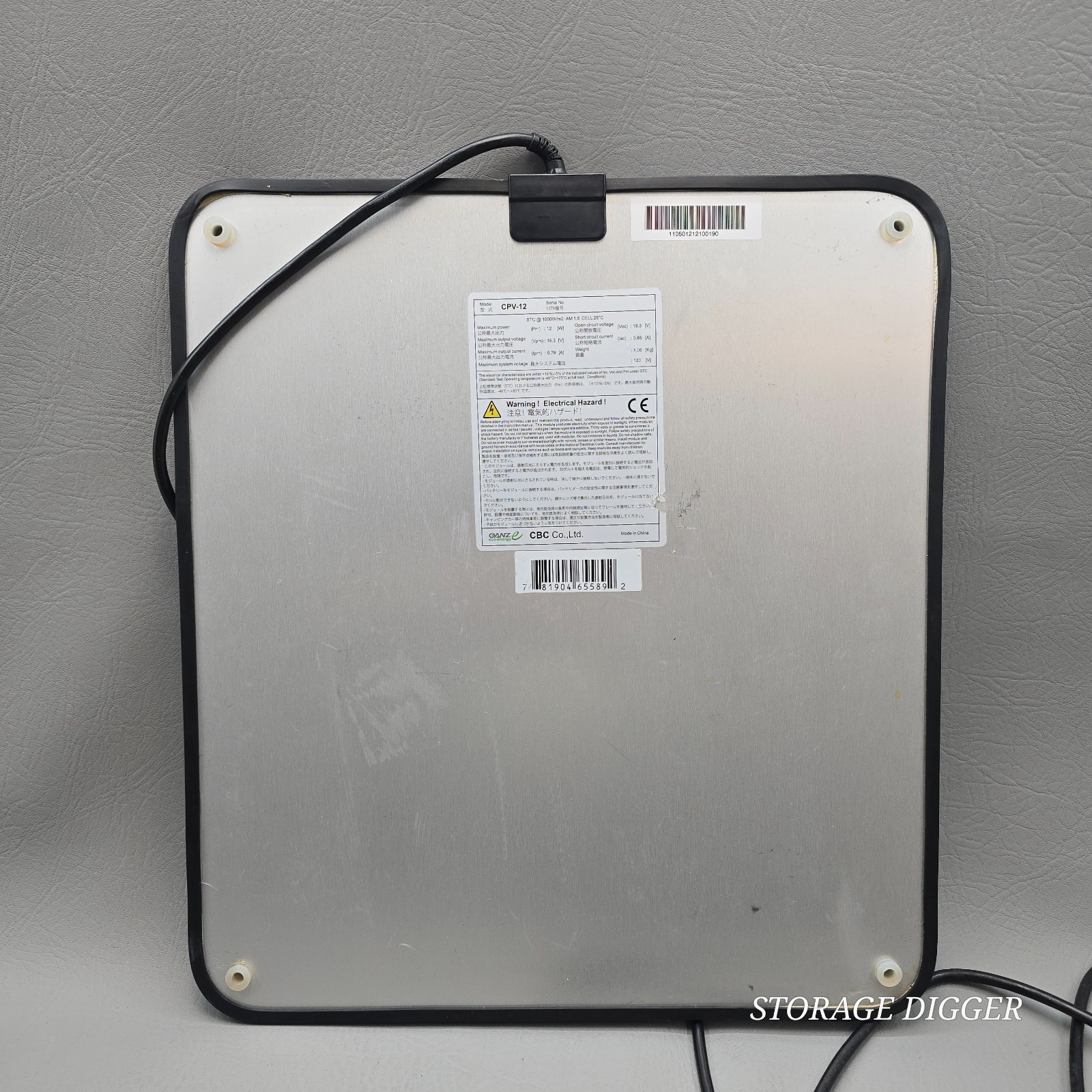 Ganz CPV-12 Eco-Energy Semi-Flexible 12 Watt Solar Panel with Wire Made in China