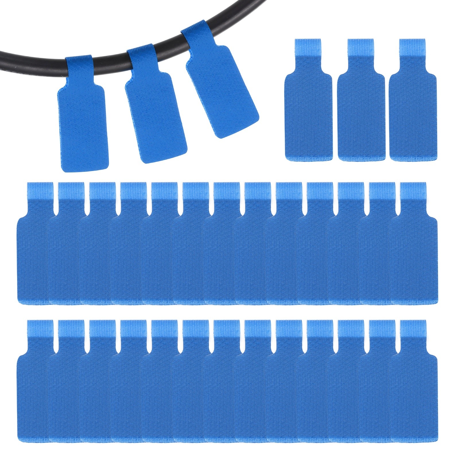 32Pcs 1.8″ Rectangle Cable Labels Tags Dark Blue