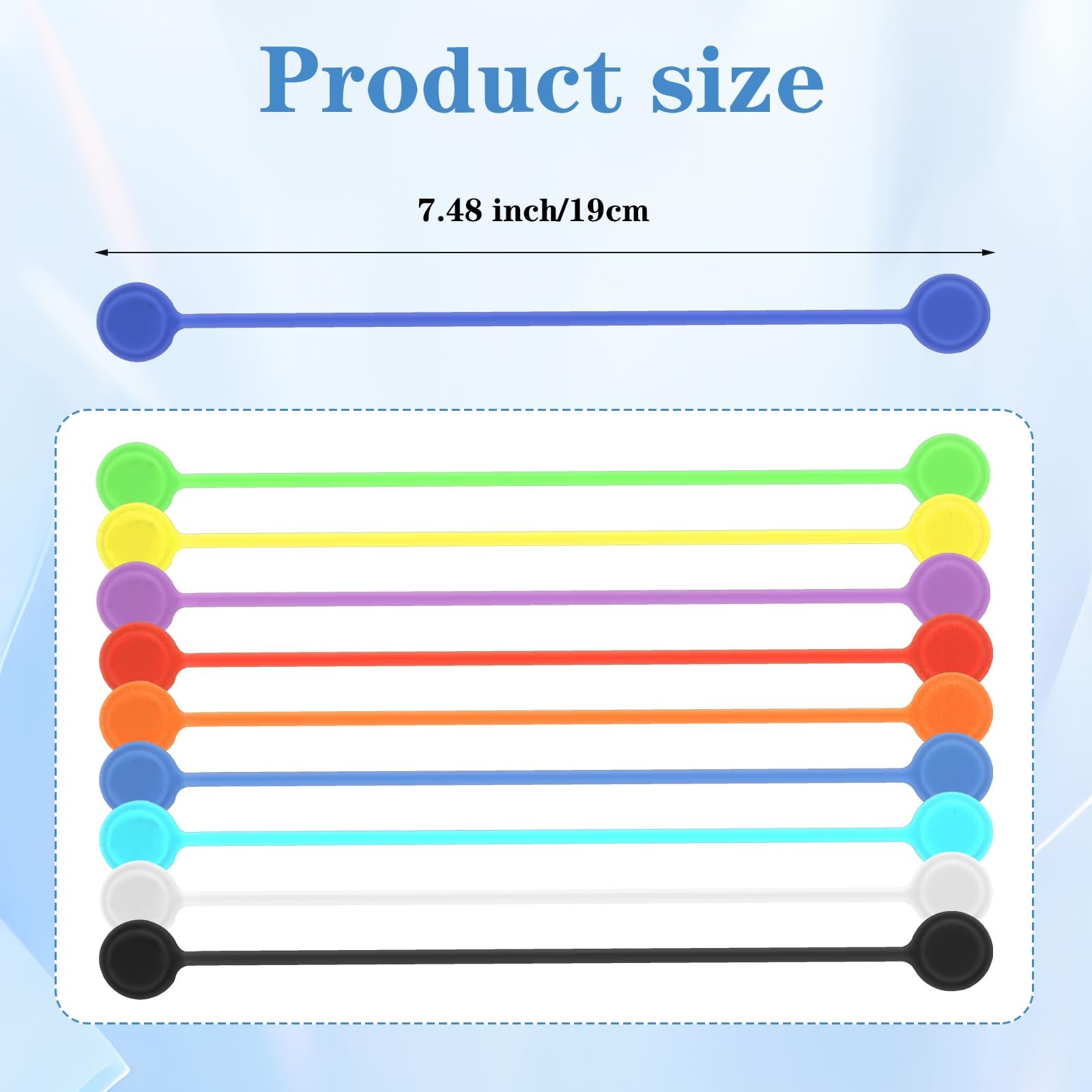 Red, Black, White, Gray, Purple, Green, Dark Blue, Light Yellow-green, Orange