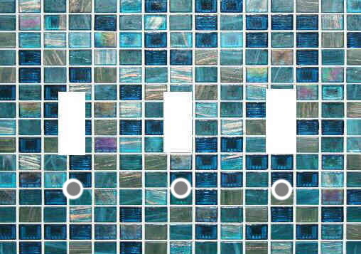 BLUE GLASS MOSAIC TILE IMAGE HOME DECOR LIGHT SWITCH PLATES AND OUTLETS