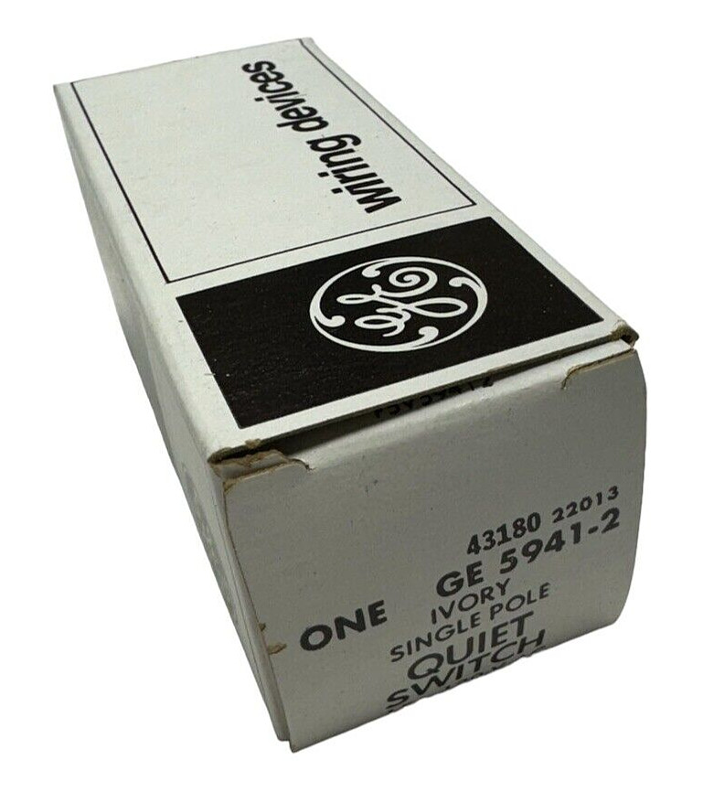GE 5941-2 Ivory Quiet Switch Single Pole, 15A, 120V **Free Shipping**
