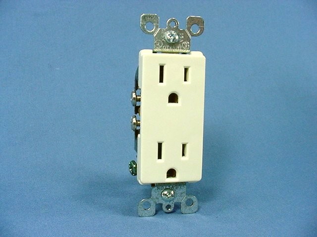 Leviton Almond Decora Straight Blade Receptacle Outlet 5-15R 15A Bulk 5325-SA