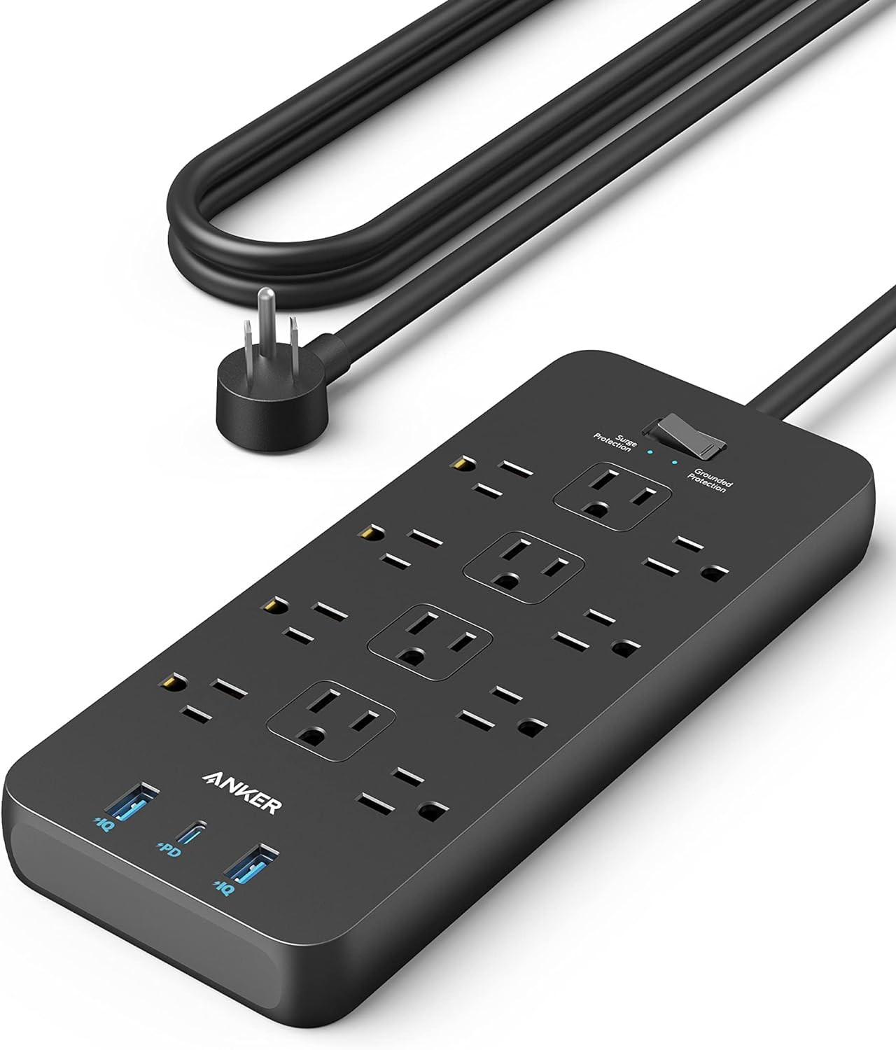 Anker Power Strip with 2100J Surge Protector, Outlet Extender, 5Ft Extension Cor