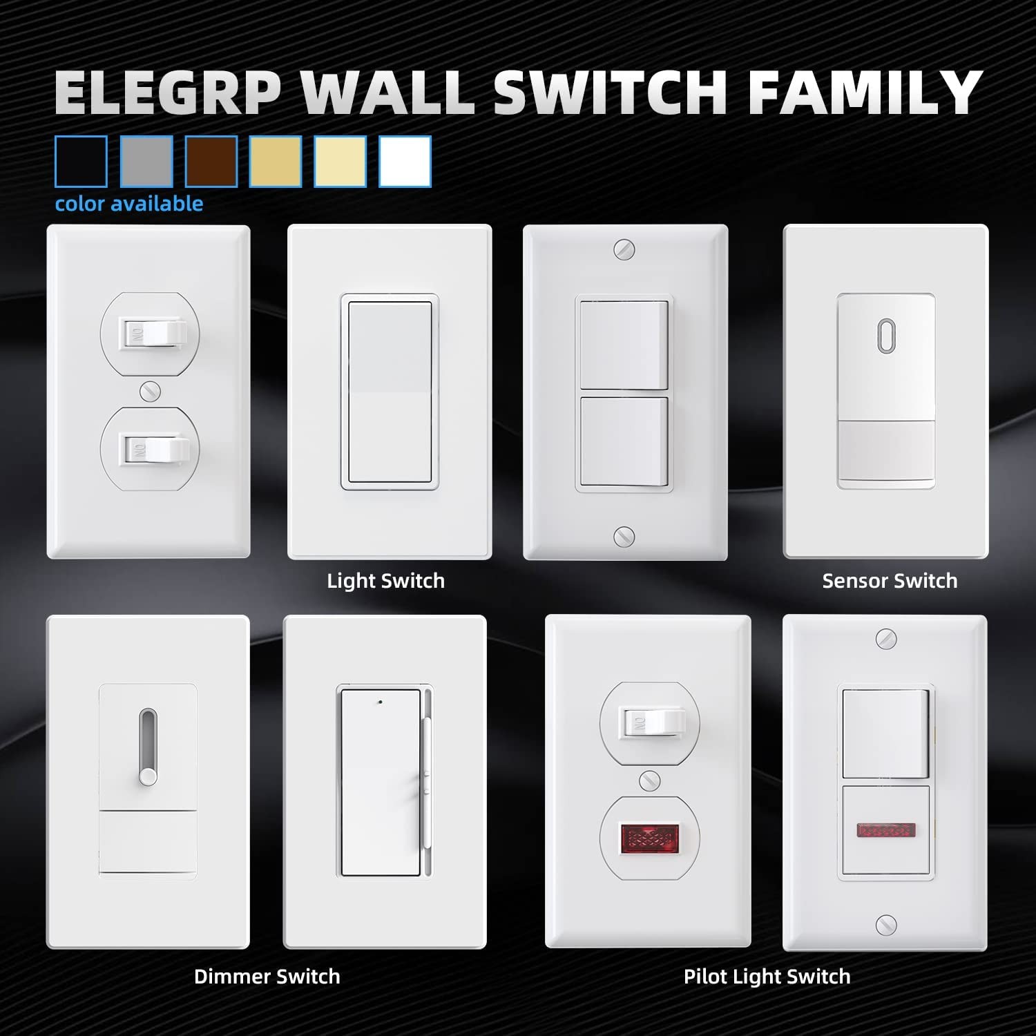 Matte White 3 Way Decorative Light Switch, 15Amp, 120-277 Volt, AC Decors Roc…