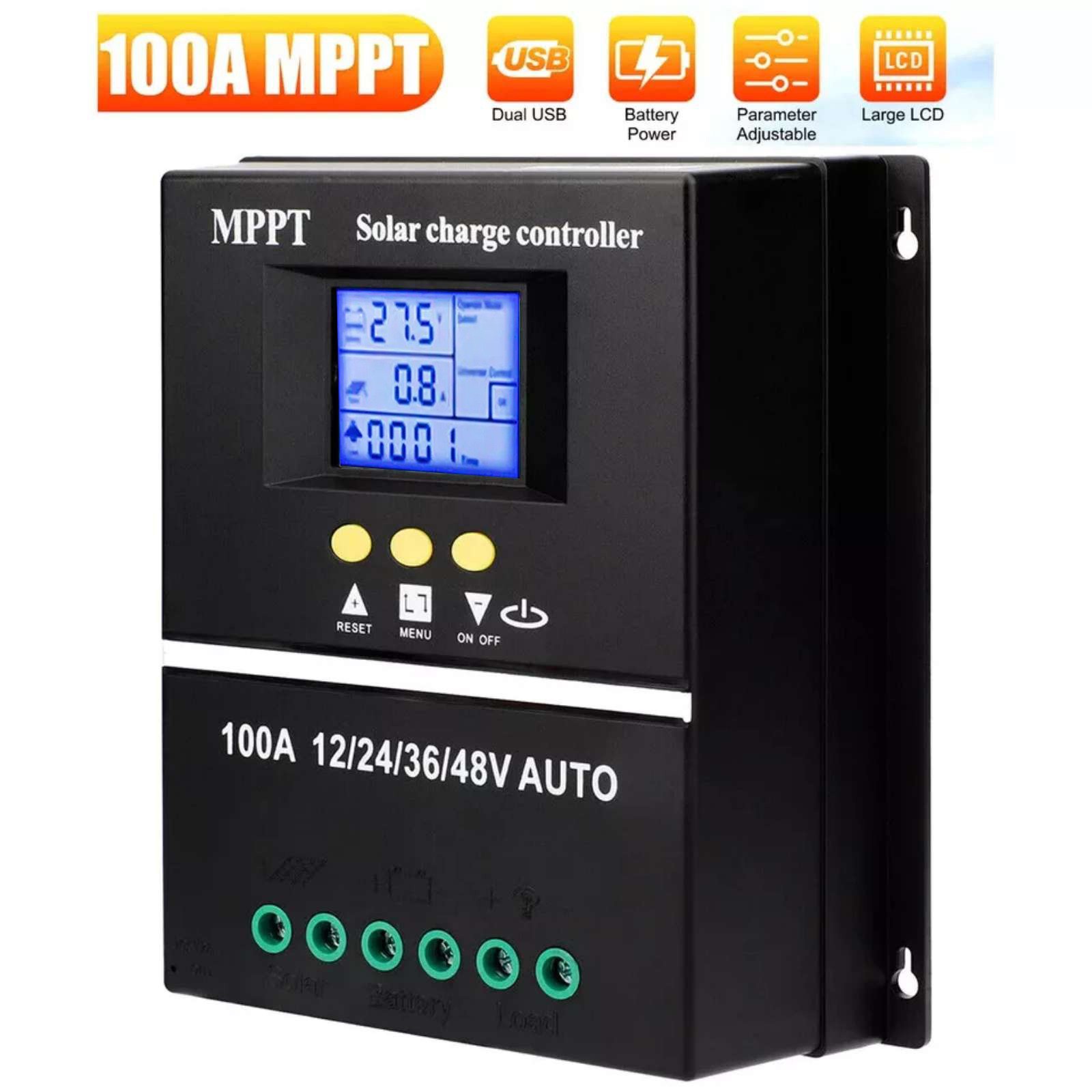 1pc MPPT 100A Solar Charge Controller For 12V 24V 36V 48V PV Battery Regulator