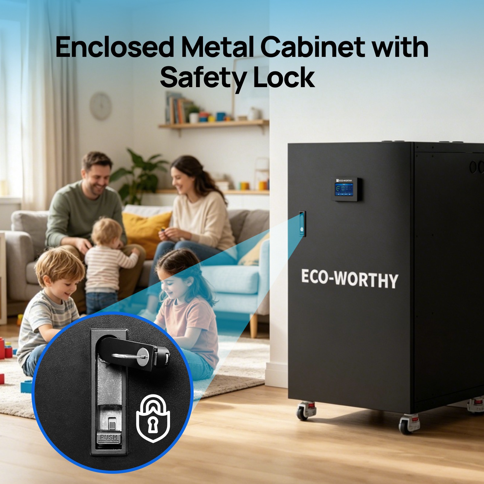 ECO-WORTHY RACK6 V3 Enclosed Server Rack Battery Cabinet with 600A Busbar