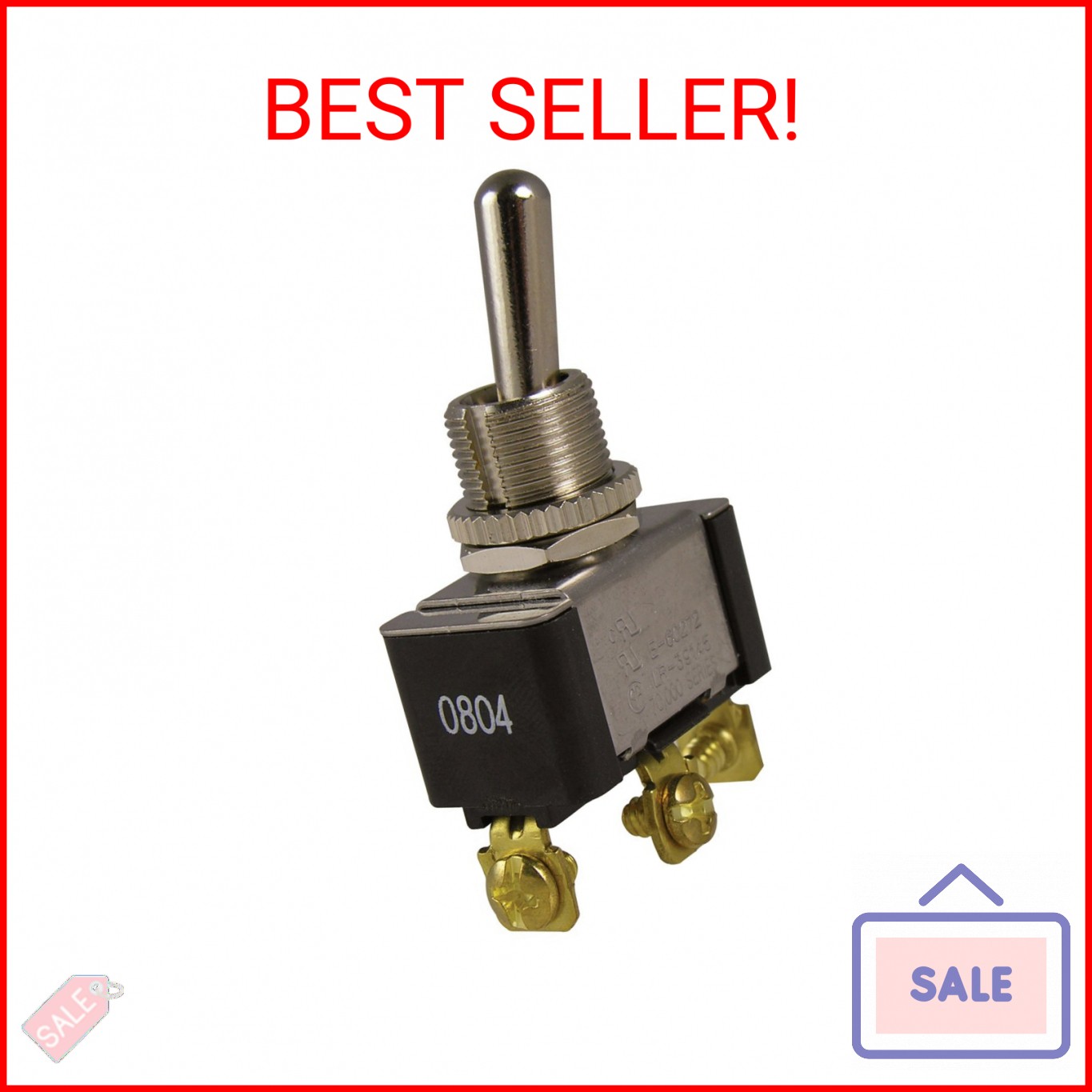 Gardner Bender GSW-13 Heavy Duty Electrical Toggle Switch, SPDT, ON-OFF-ON, 20 A