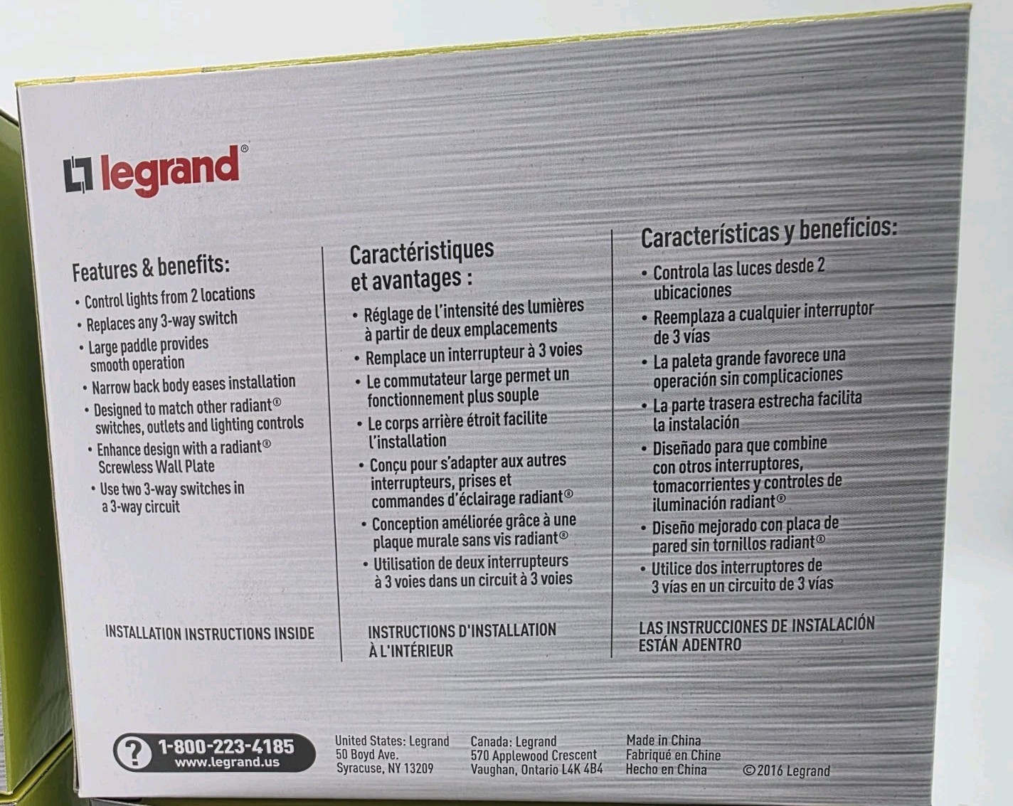5-Pack Legrand White Paddle Switch Pass & Seymour Radiant 15 Amp 3 Way TM873WCP4
