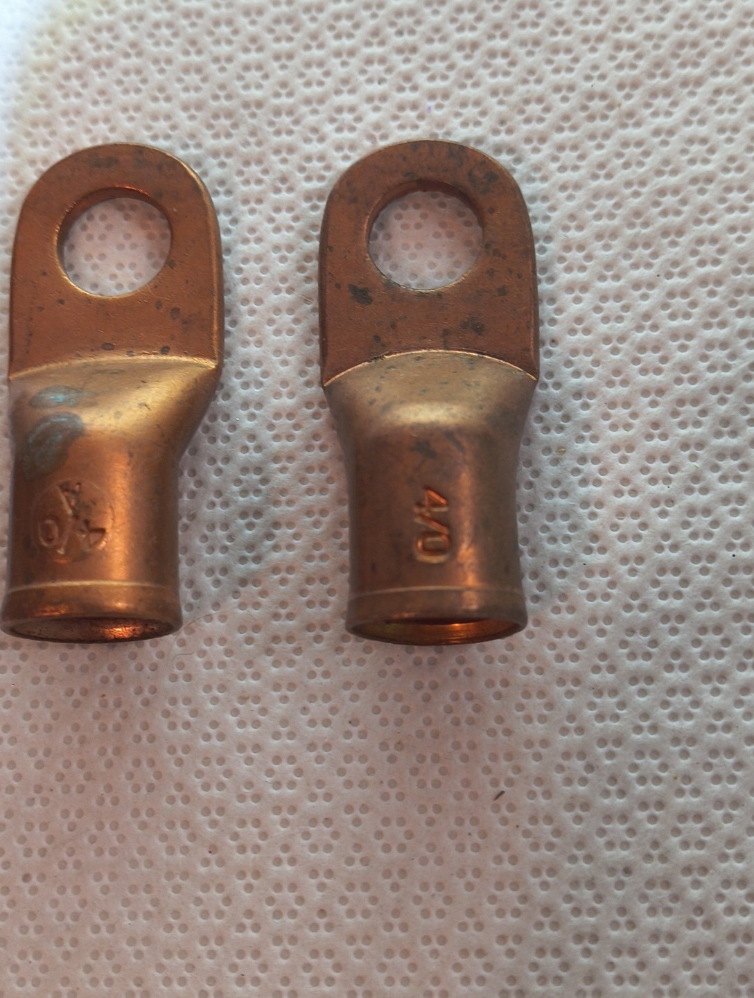 4 x Heavy Copper Lug Ring Terminals Battery Wire Welding Cable 4/0 AWG 1/2″ Hole