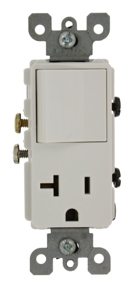5636-W 20 Amp, 120 Volt, Decora Single-Pole, AC Combination Switch Commercial Gr