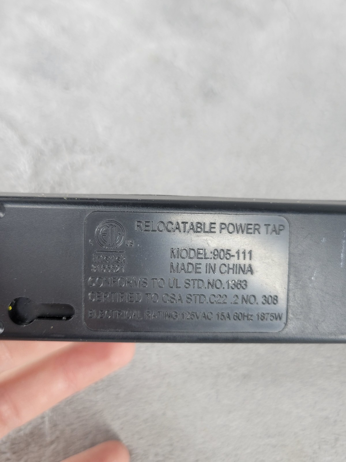 Steren 905-111 Black 125V 15A 60Hz Outlet Surge Protected Power Strip with Cord