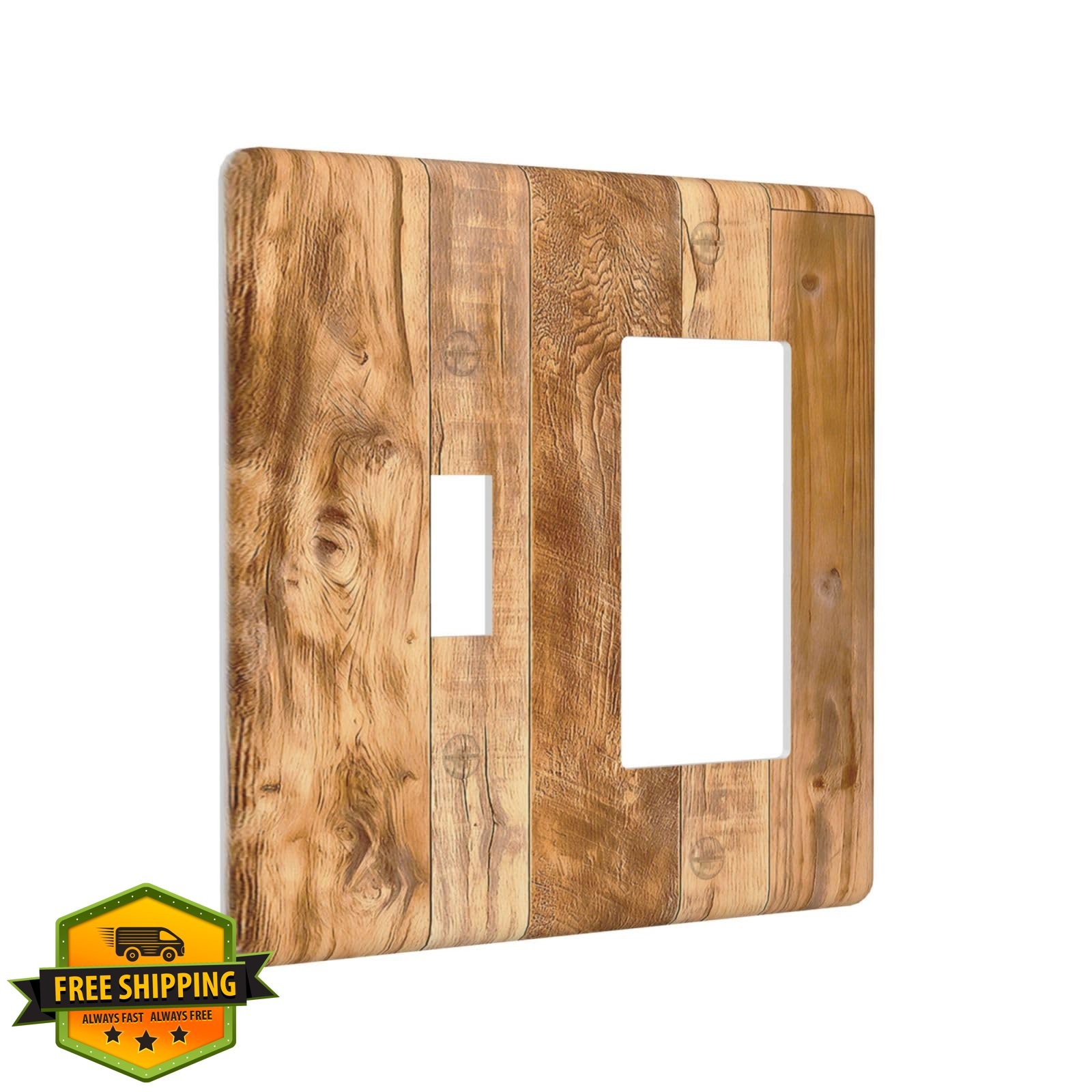 Naiqadnehz Rustic Wood 1 Toggle 1 Rocker Plate