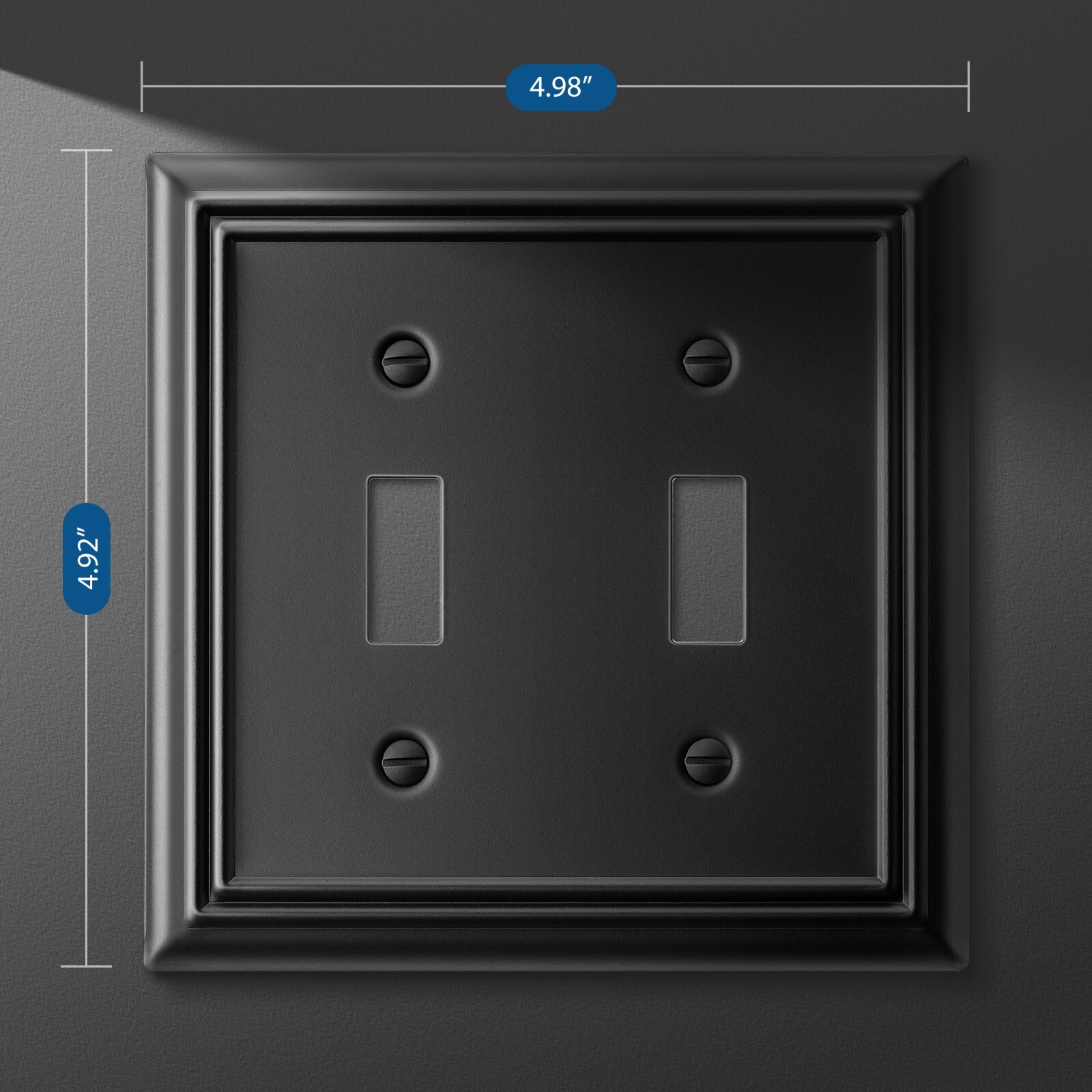 DEWENWILS Metal Outlet Cover, Standard Size Switch Cover, 4 Pack, Black