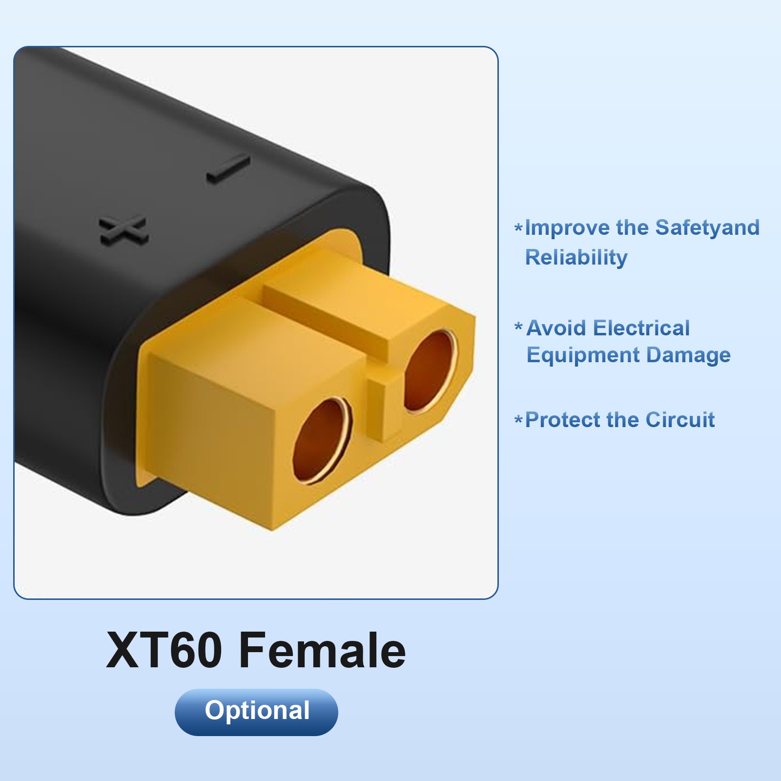10AWG XT60 Female Connector to O Ring Terminal M8 Battery Solar Charging Cable