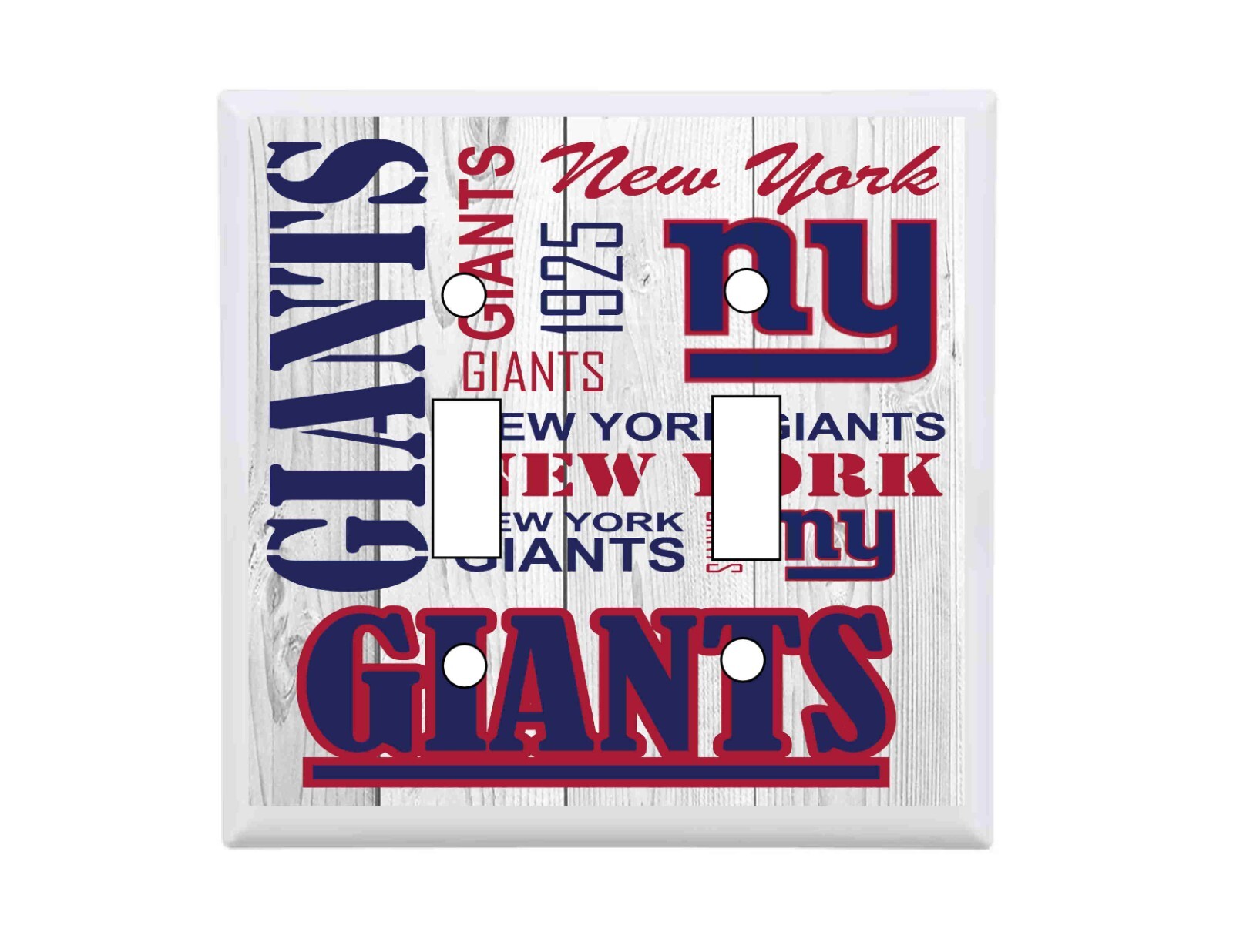 New York Giants Subway Art Standard Double Light Switch Cover NFL Football wall