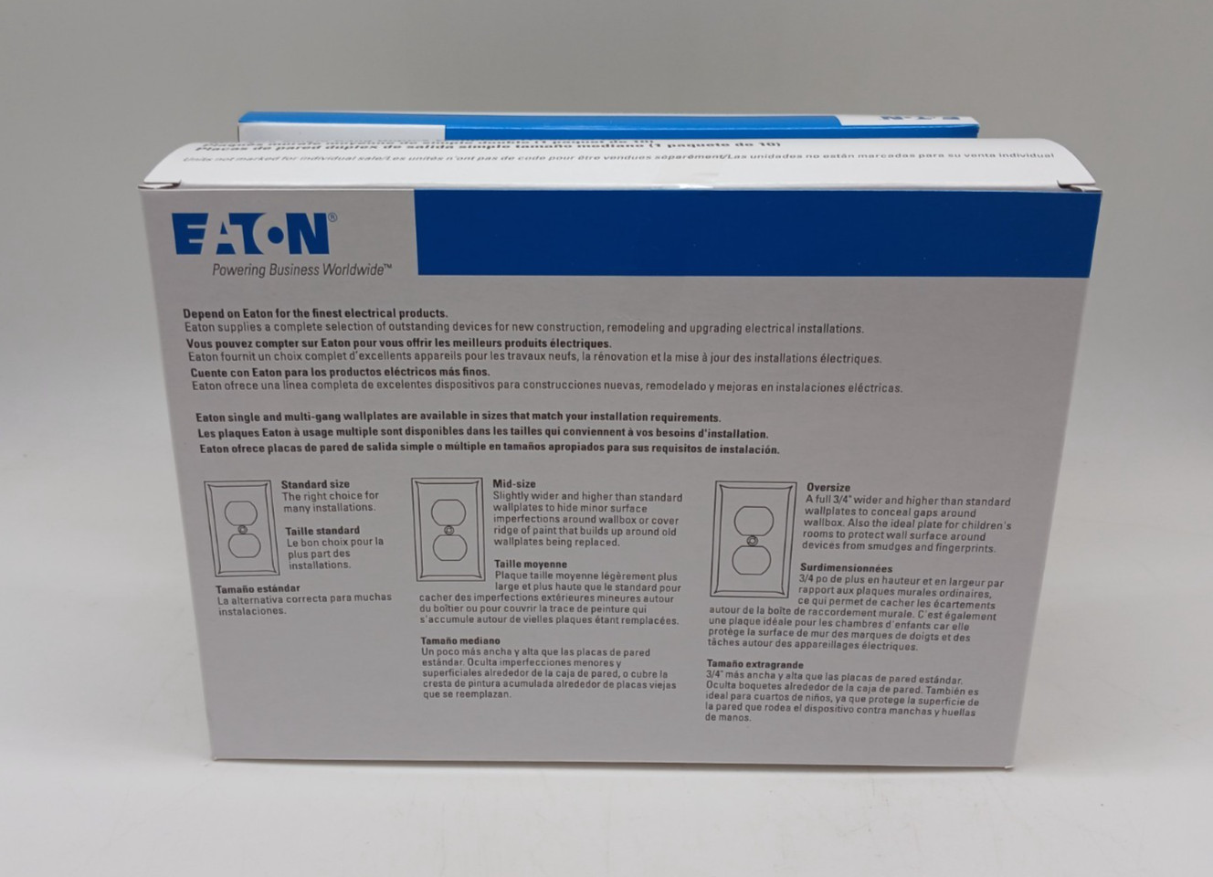 Eaton 20 Pack Mid-Size Single Gang Duplex Outlet Cover White Wall Plates