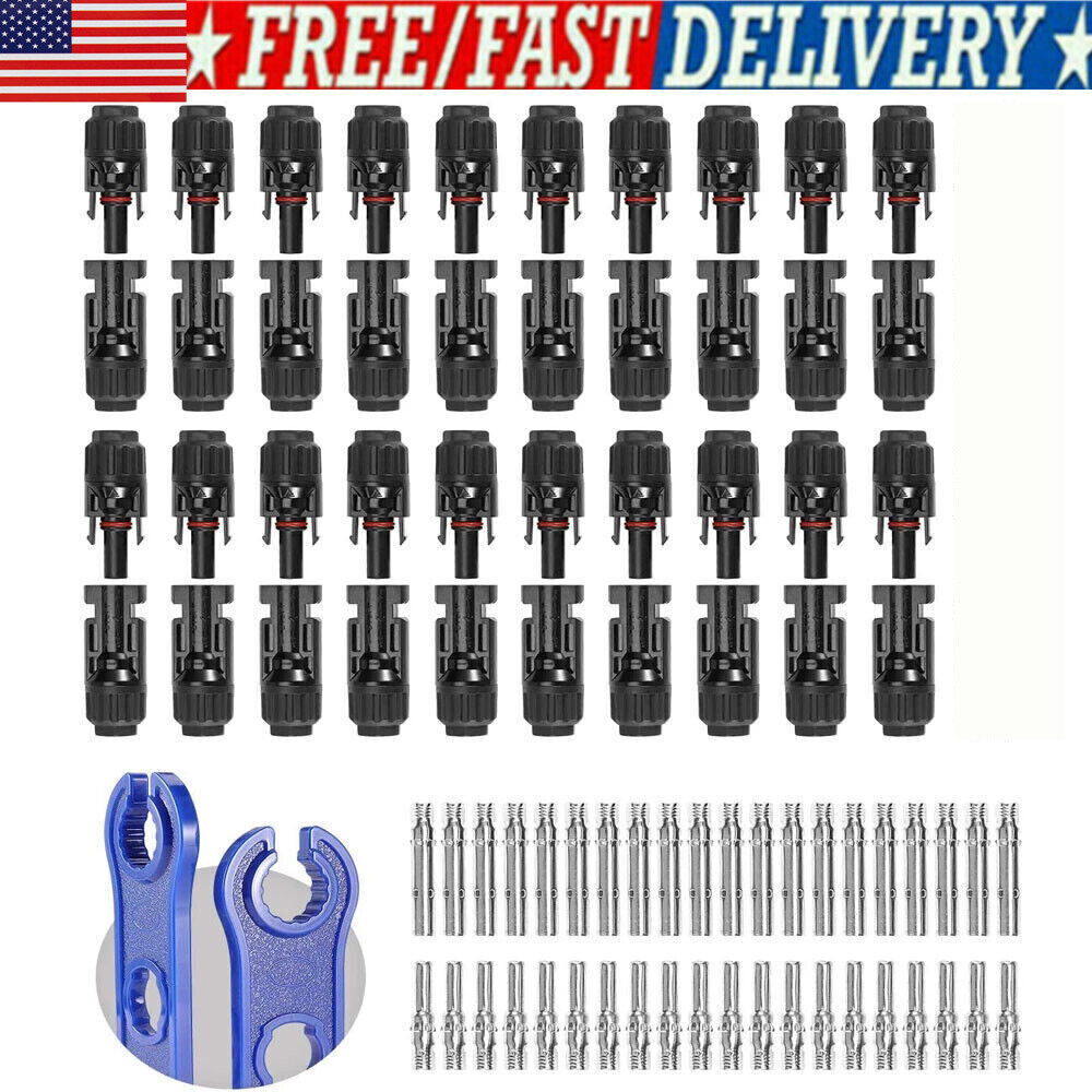 20 Pairs Male Female M/F Wire Cable Connector Set Solar Panel 30A Waterproof