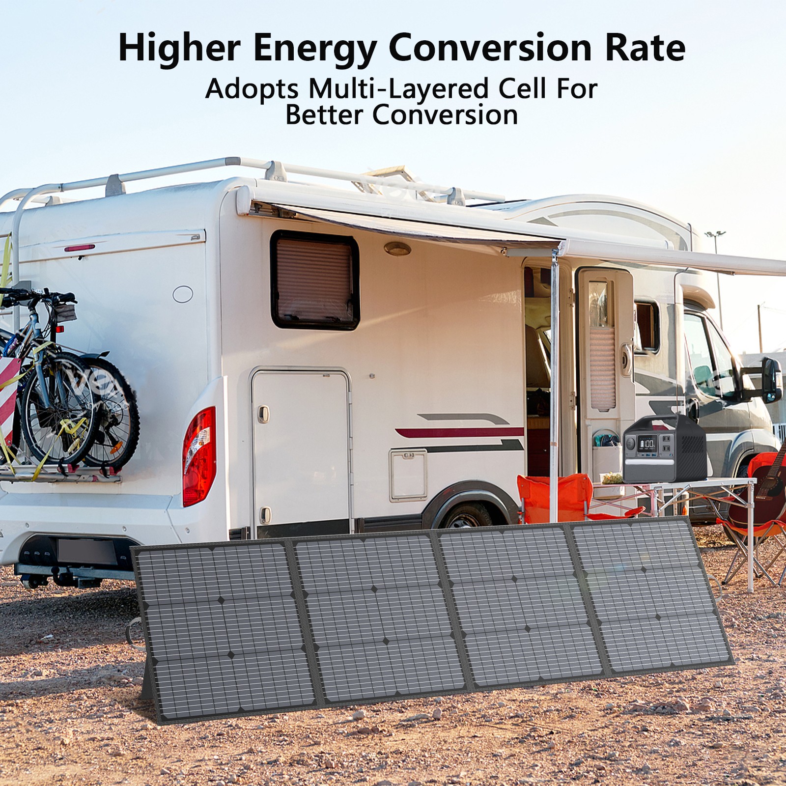 220W Solar Panel camping for Jackery Explorer 1000 2000 v2 Portable PowerStation