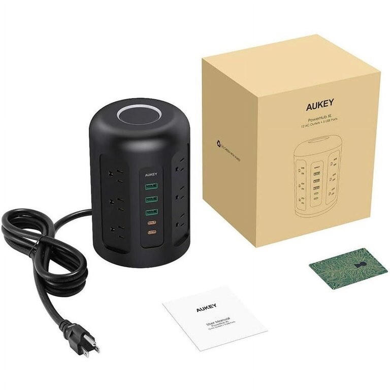 AUKEY PowerHub XL 12 Socket Power Hub AC USB USB-C Surge Protector PA-S24