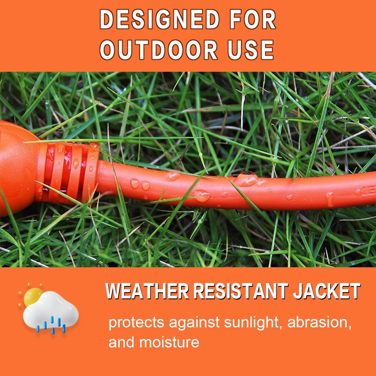 6-100 FT Heavy Duty 16/3 Outdoor Extension Cord Waterproof 13 A 1875W ETL Listed