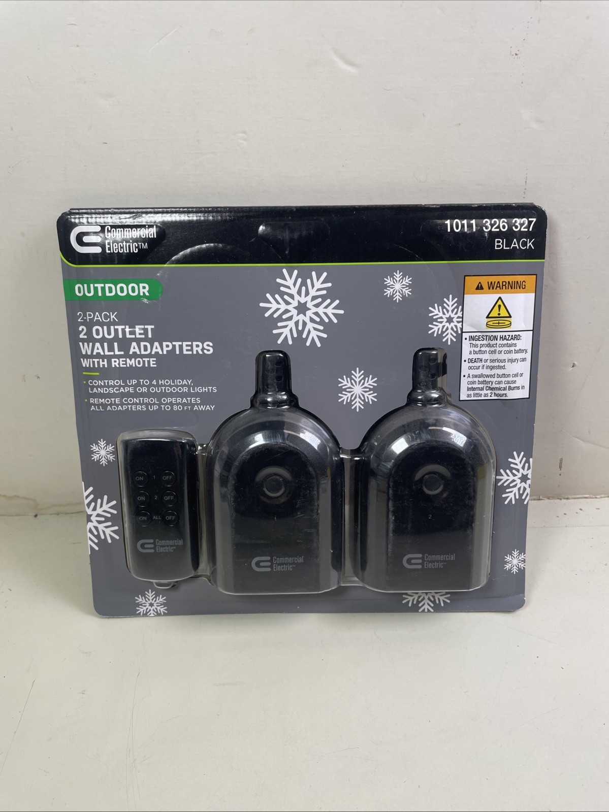 Commercial Electric Wireless Indoor Outdoor Remote Control with 2-Outlet 2-Pack