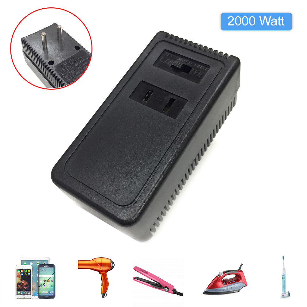 2000 Watt Travel Voltage Converter Power Adapter Step Down 220V TO 120V Europe