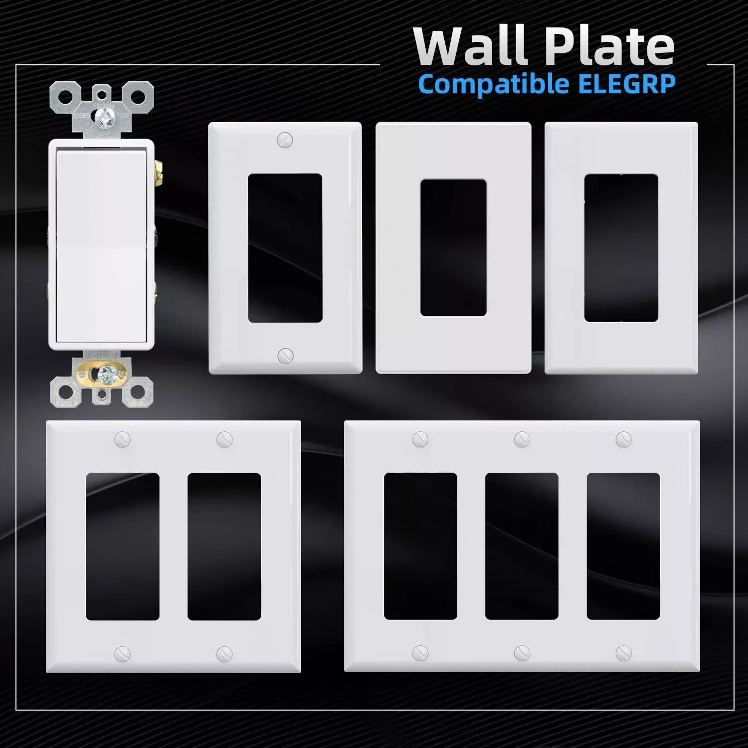 4 Way Decorative Light Switch 15Amp 120/277 Volt Ac Decora 10 Pack Glossy White