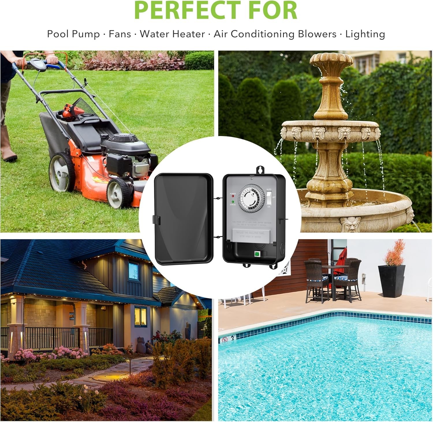 HBN 25ft Outdoor Remote Control String Lights RGBW 27 LED G40 Bulbs(2 Spare)