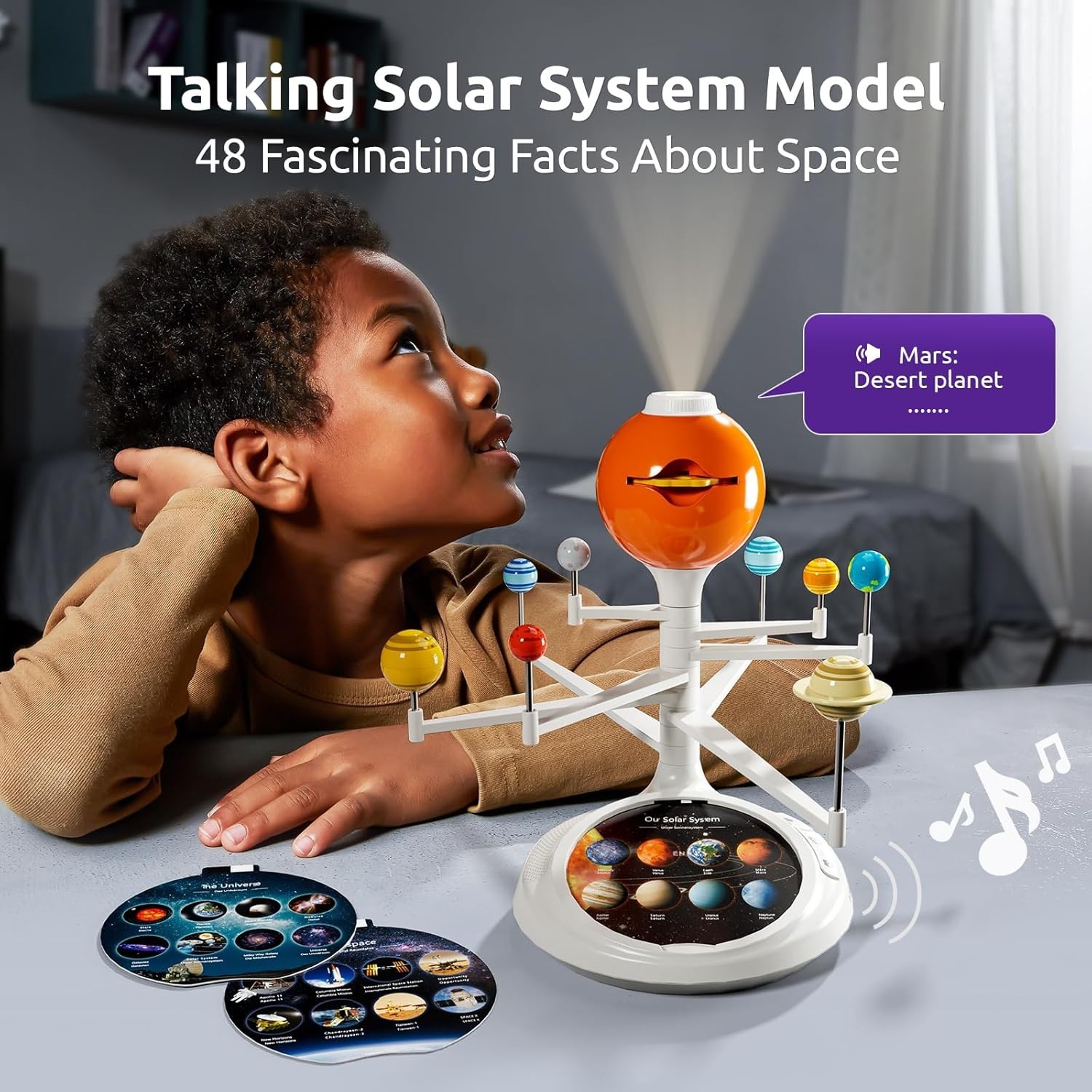 STEM Learning Talking Solar System Projector with 8 Planets – Gift for Ages 6-12