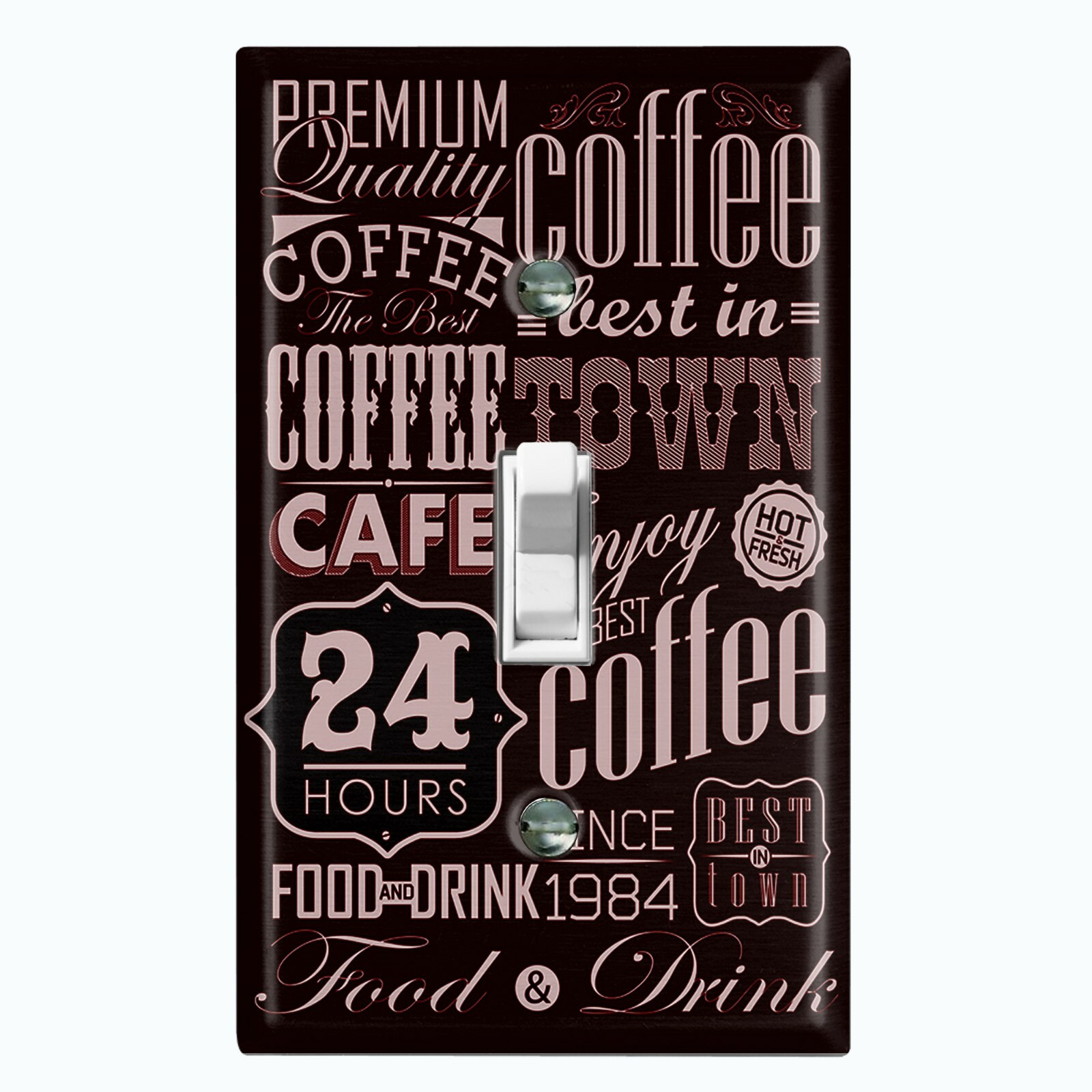 Metal Light Switch Cover Wall Plate For Kitchen Coffee Sign Cafe Diner COF044
