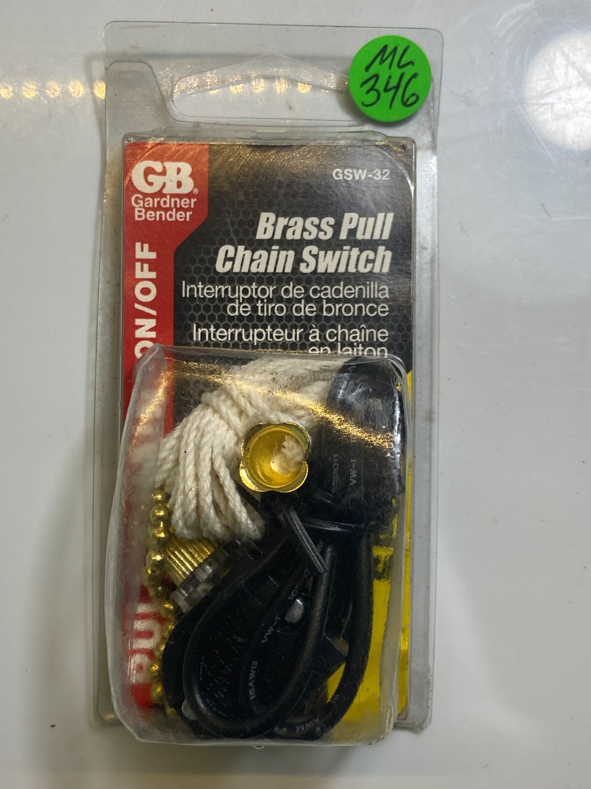 Pull Chain Switch SPST For Fans & Lights On-Off 6-Amps 125-Volts NEW-IN-PACKAGE
