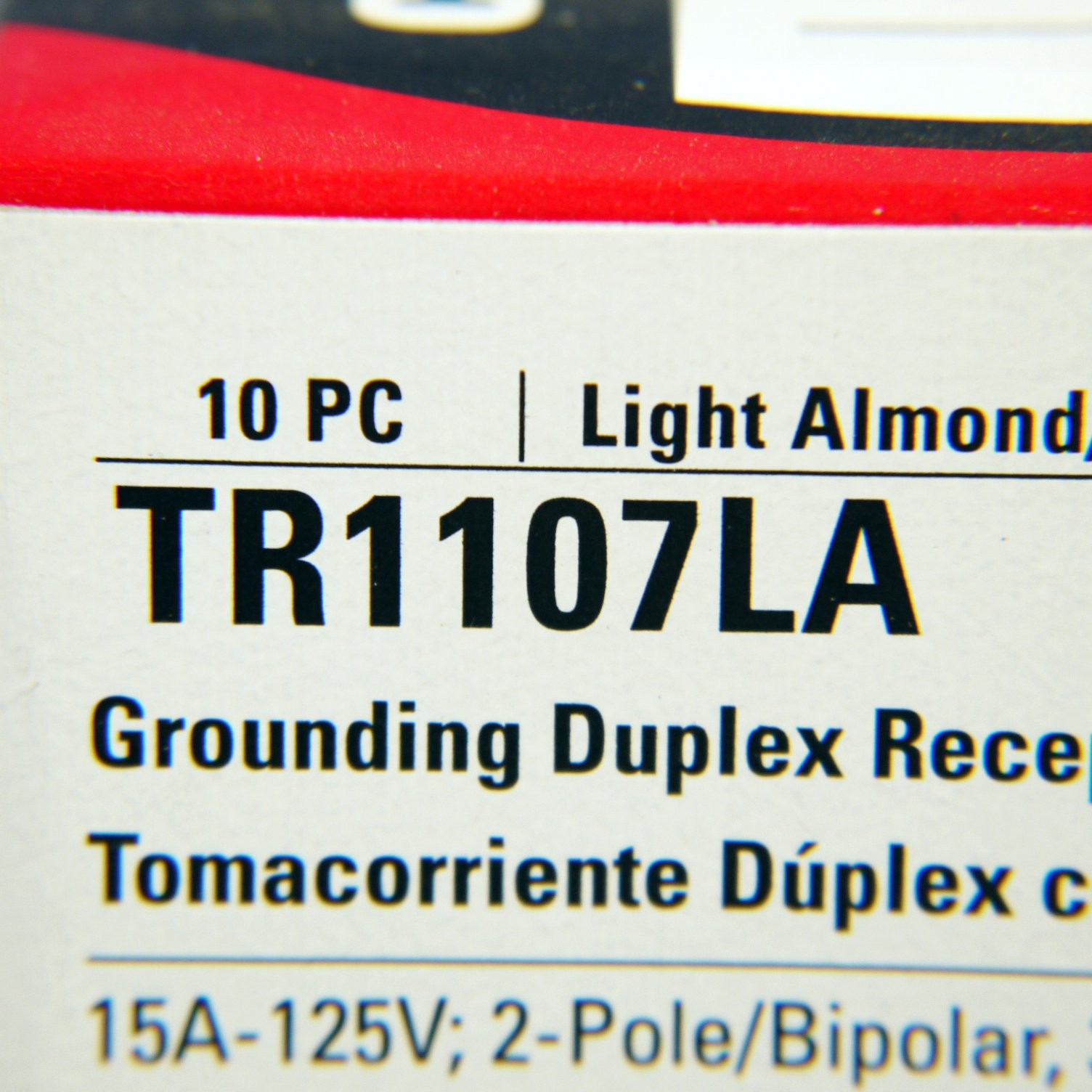 10 Cooper Lt Almond TAMPER RESISTANT Decorator Receptacles 5-15R 15A TR1107LA