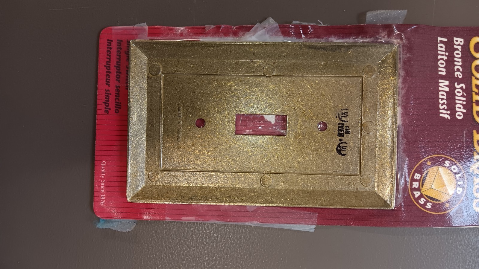 Solid Brass Electric Light Switch Plate Cover Open Box New