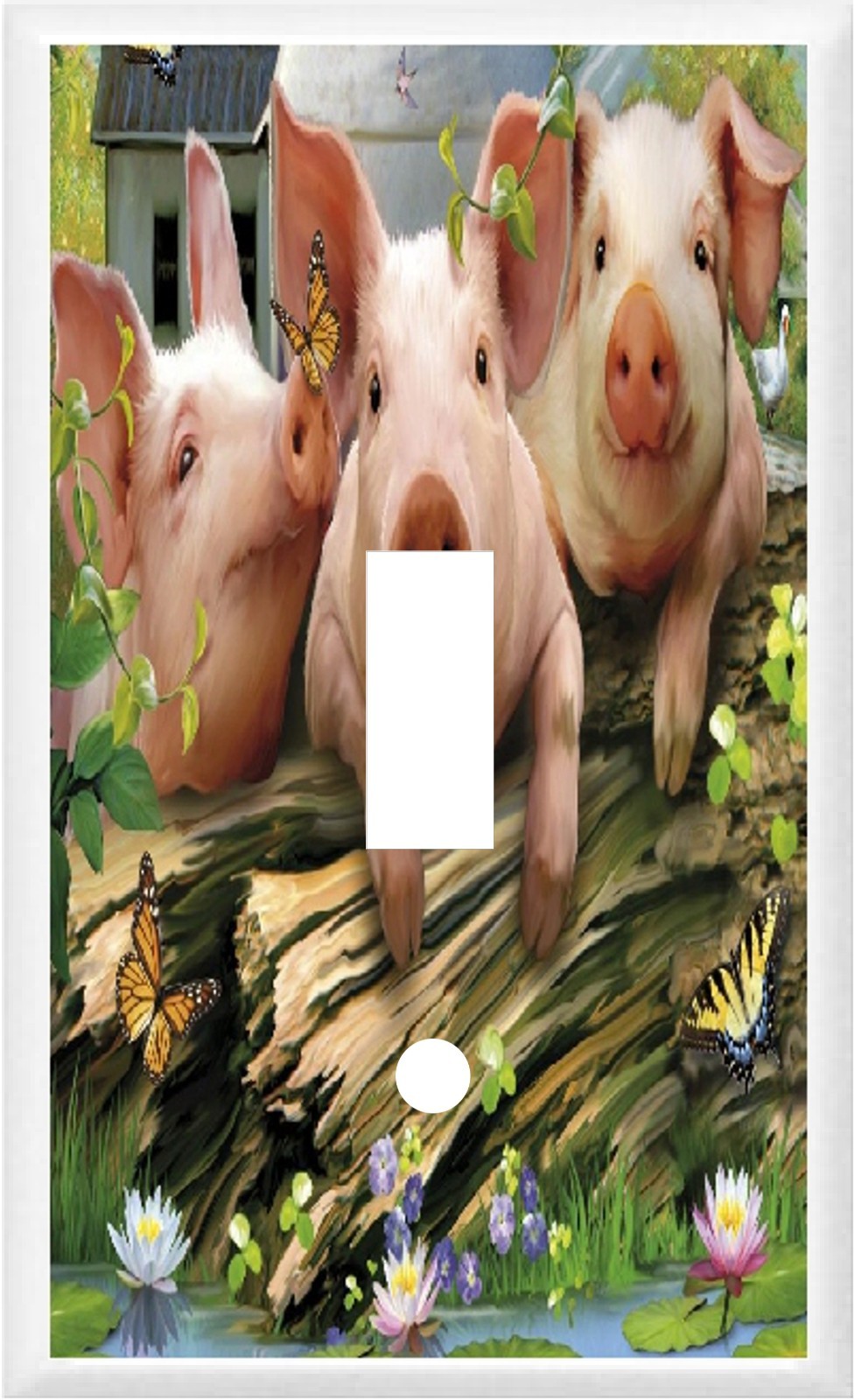 COUNTRY PIGS DOWN ON THE FARM HOME DECOR IMAGE #4 LIGHT SWITCH COVER PLATE