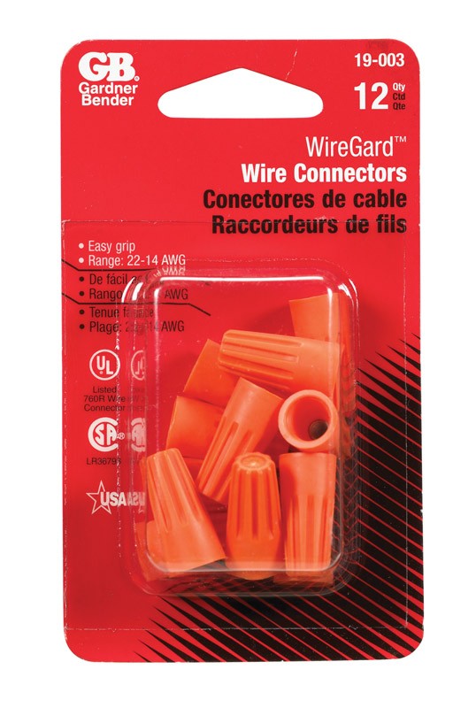 Gardner Bender 19-003 Orange High Performance WireGard Screw-On Wire Connector