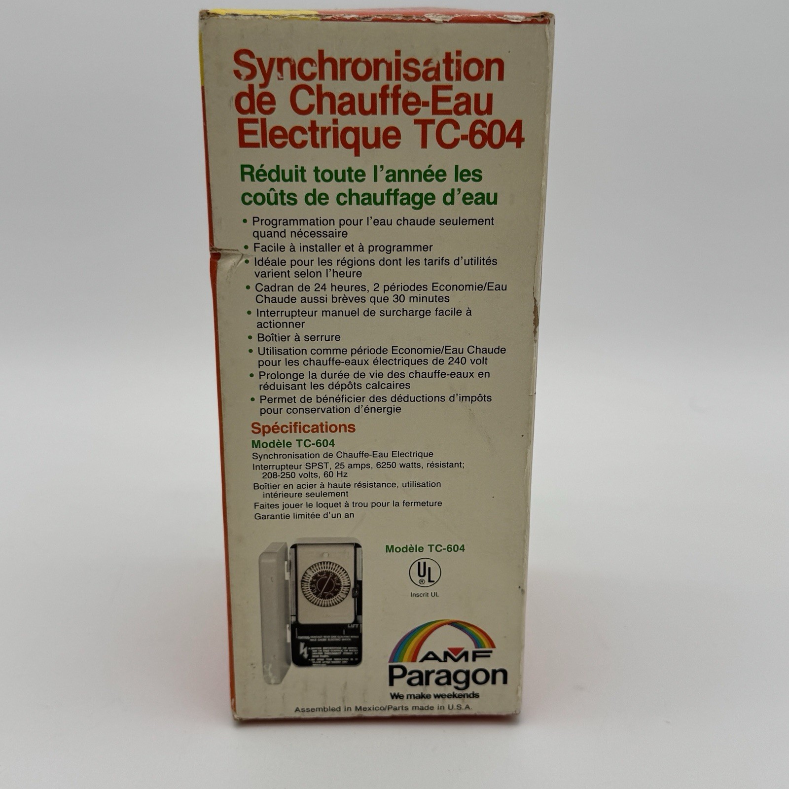 PARAGON Water Heater TC-604 Electric Timer Control 24 Hour | New Old Stock
